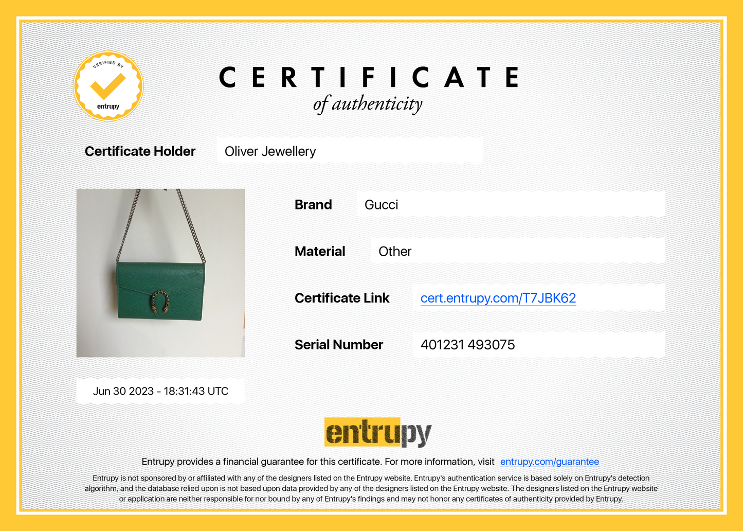 Gucci Dionysus Mini Leather Chain Wallet