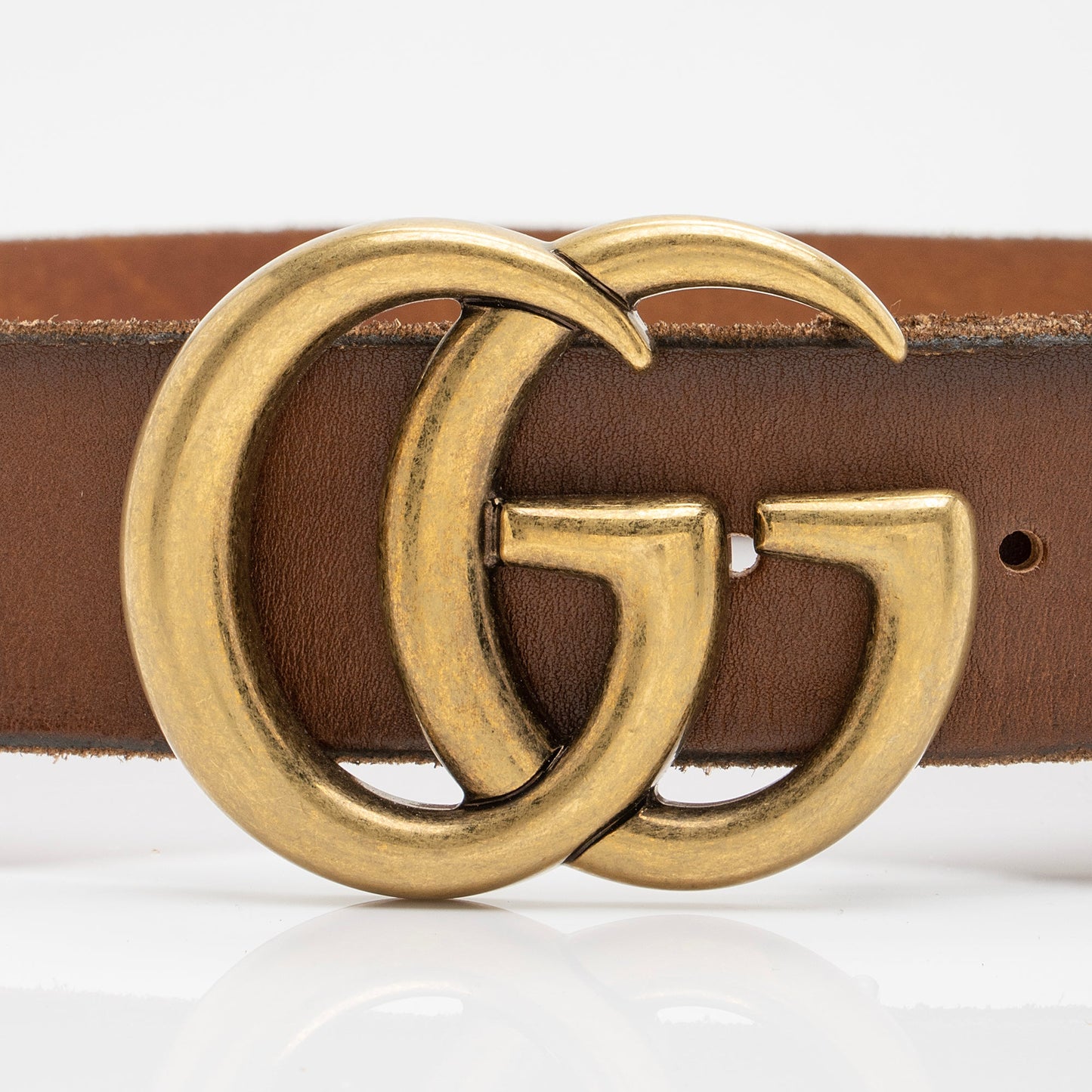 Gucci Distressed Leather GG Marmont Belt - Size 36 / 90 (SHF-23272)