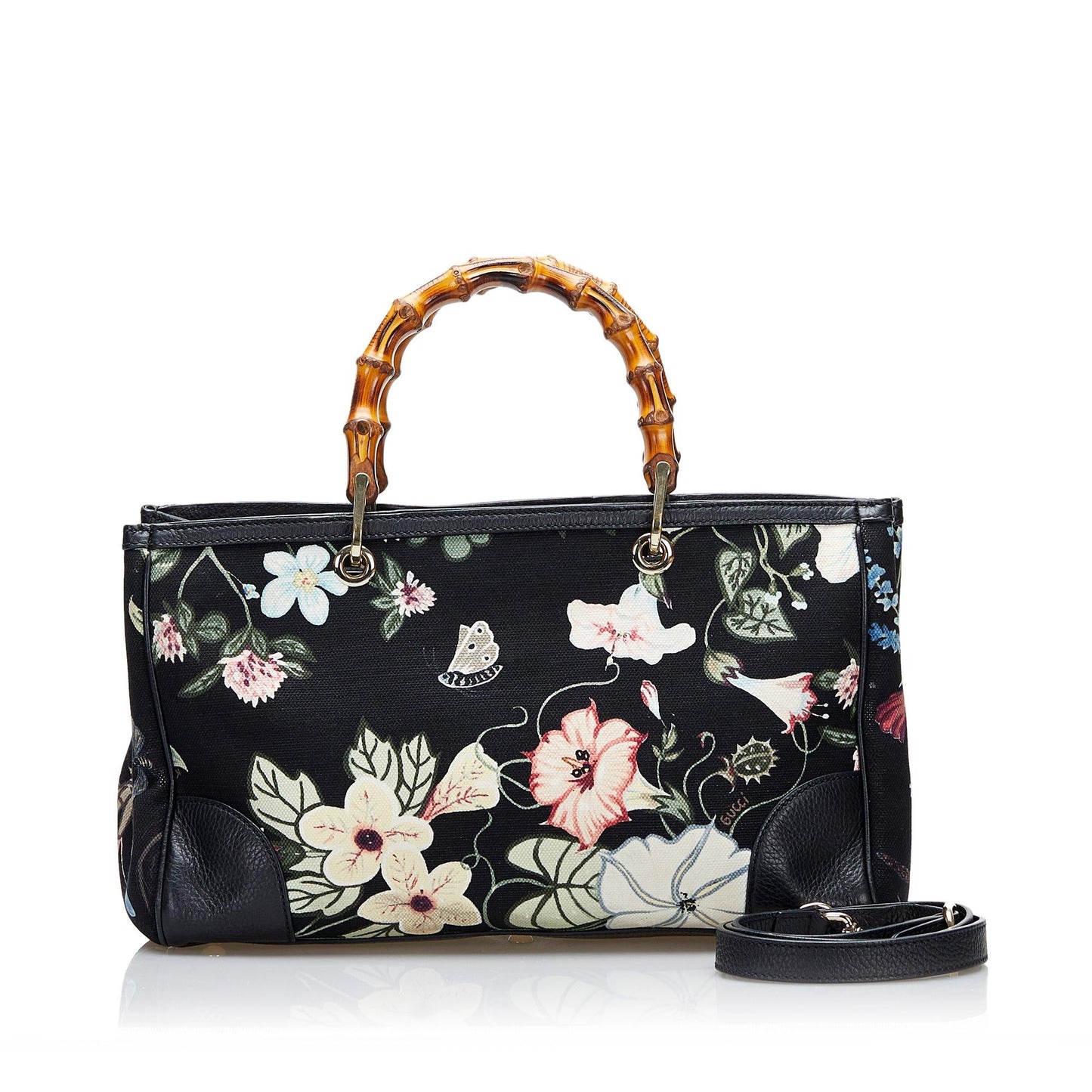 Gucci Flora Knight Bamboo Shopper (SHG-36705)