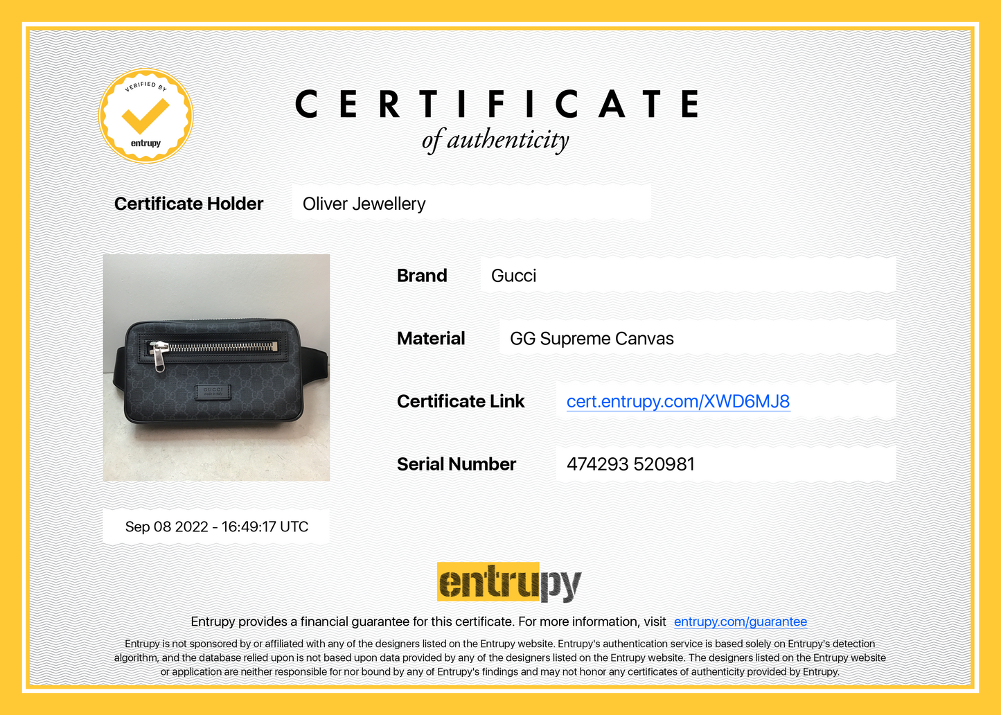 Gucci GG Black Belt Bag