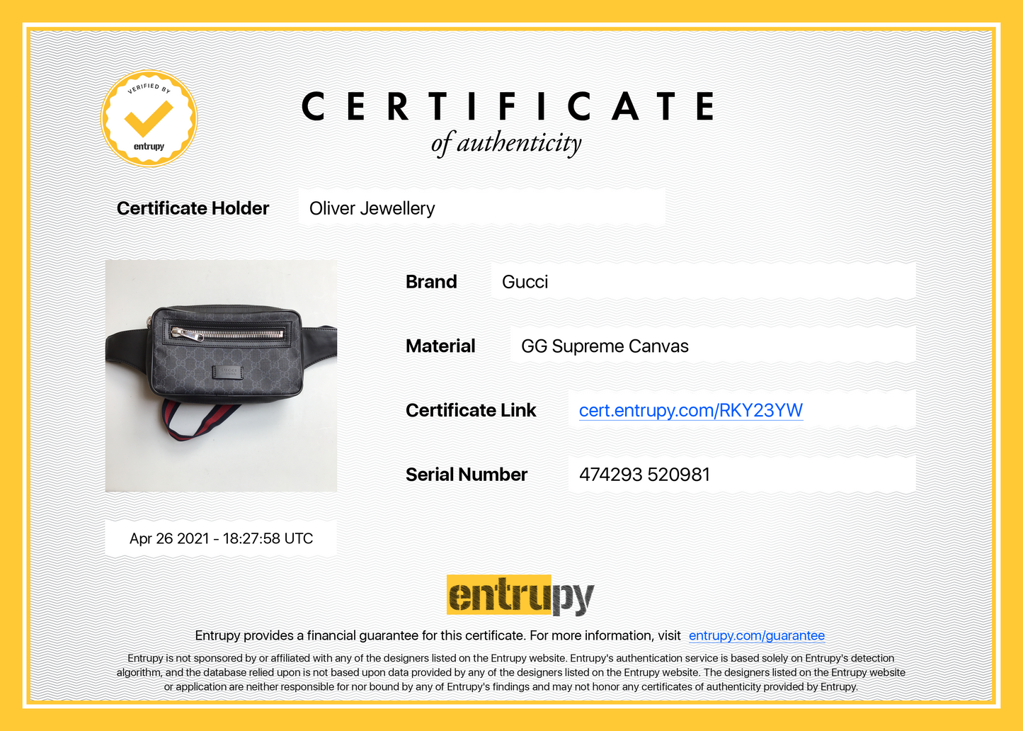 Gucci GG Black Belt Bag