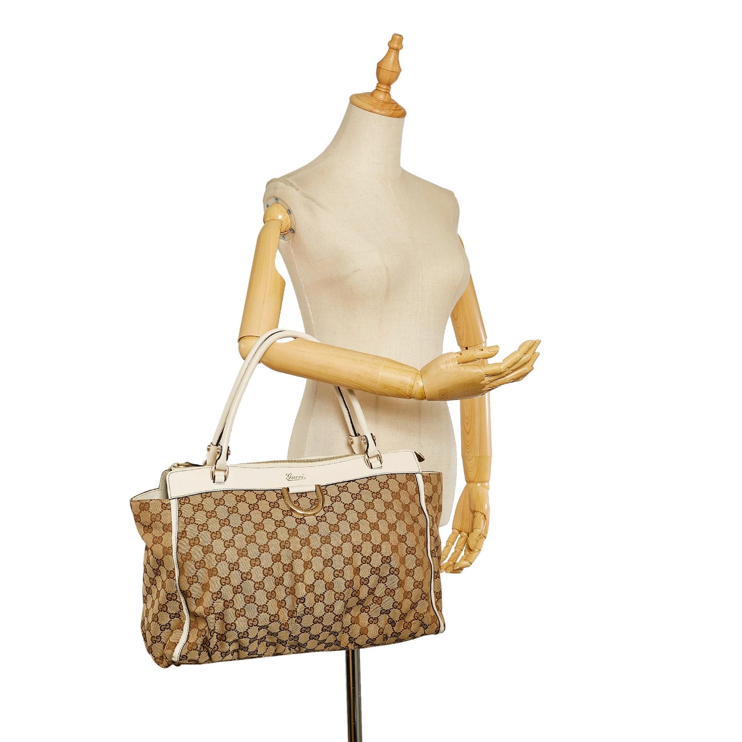 Gucci GG Canvas Abbey-D Ring Tote Bag (SHG-32563)