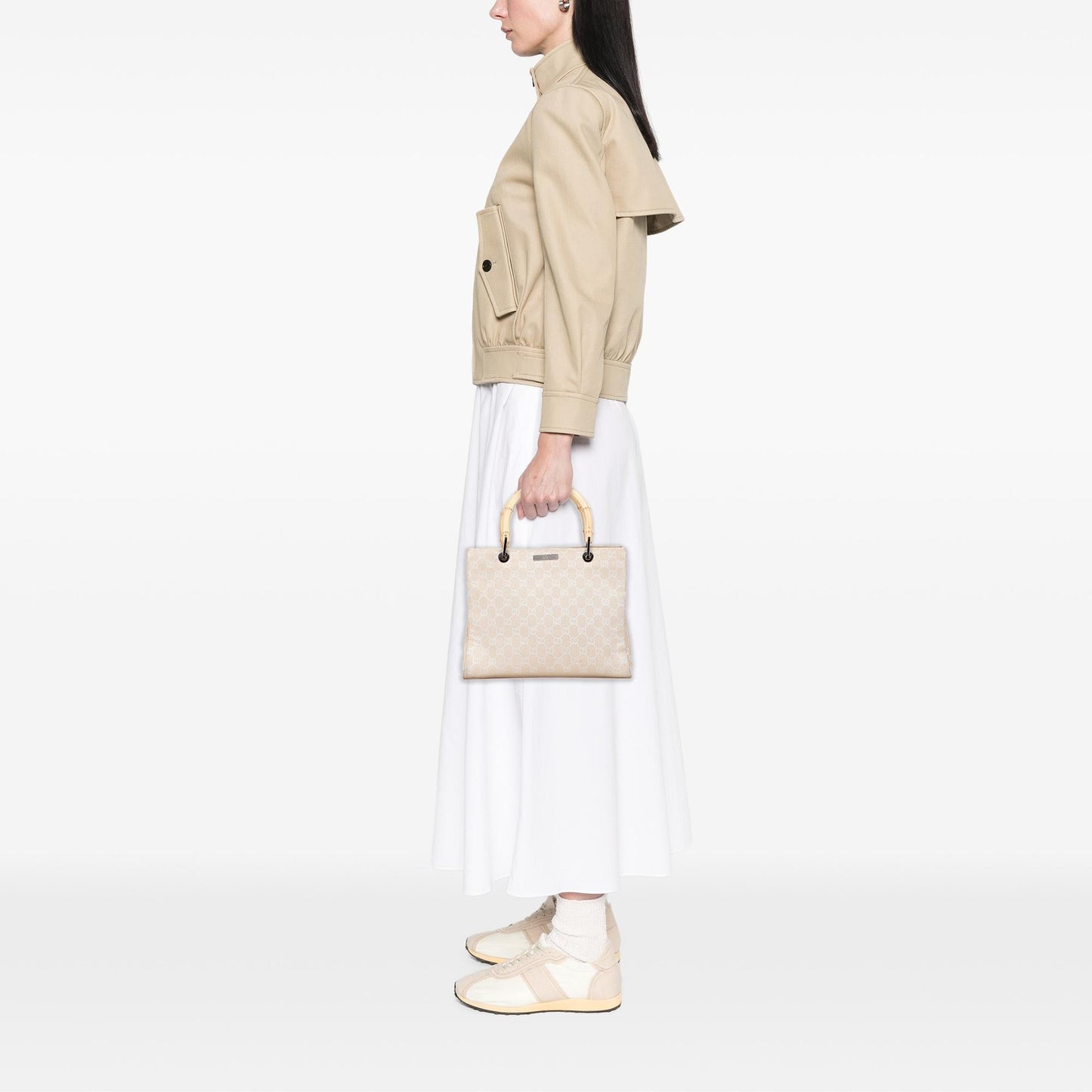Gucci GG Canvas Bamboo Satchel
