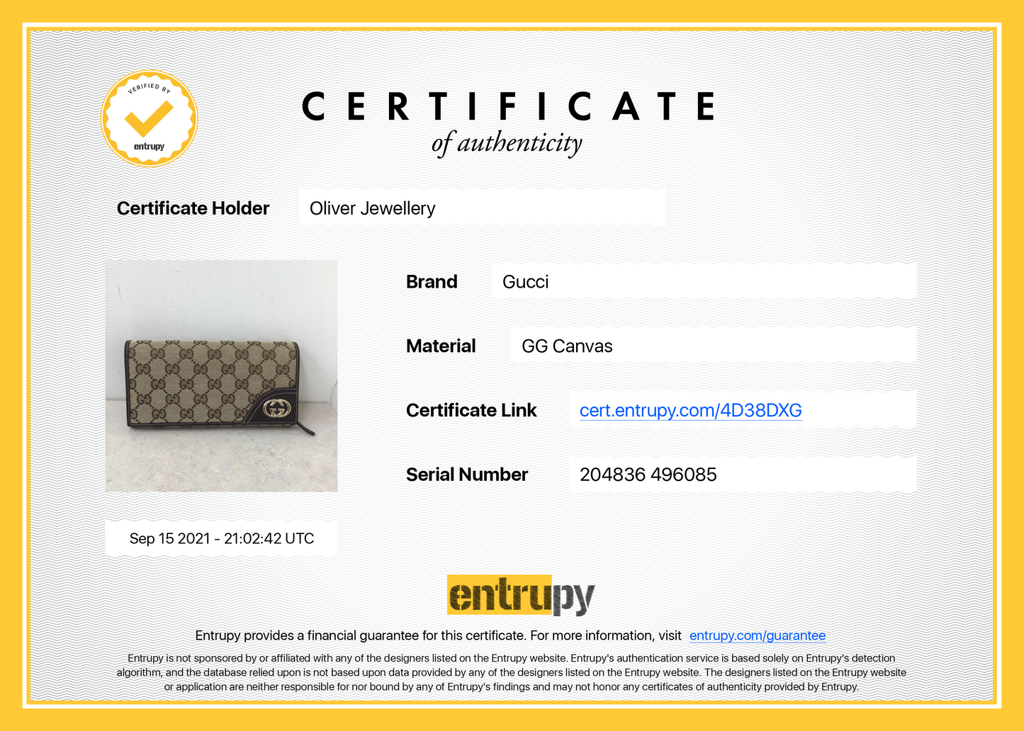 Gucci GG Canvas Continental Wallet