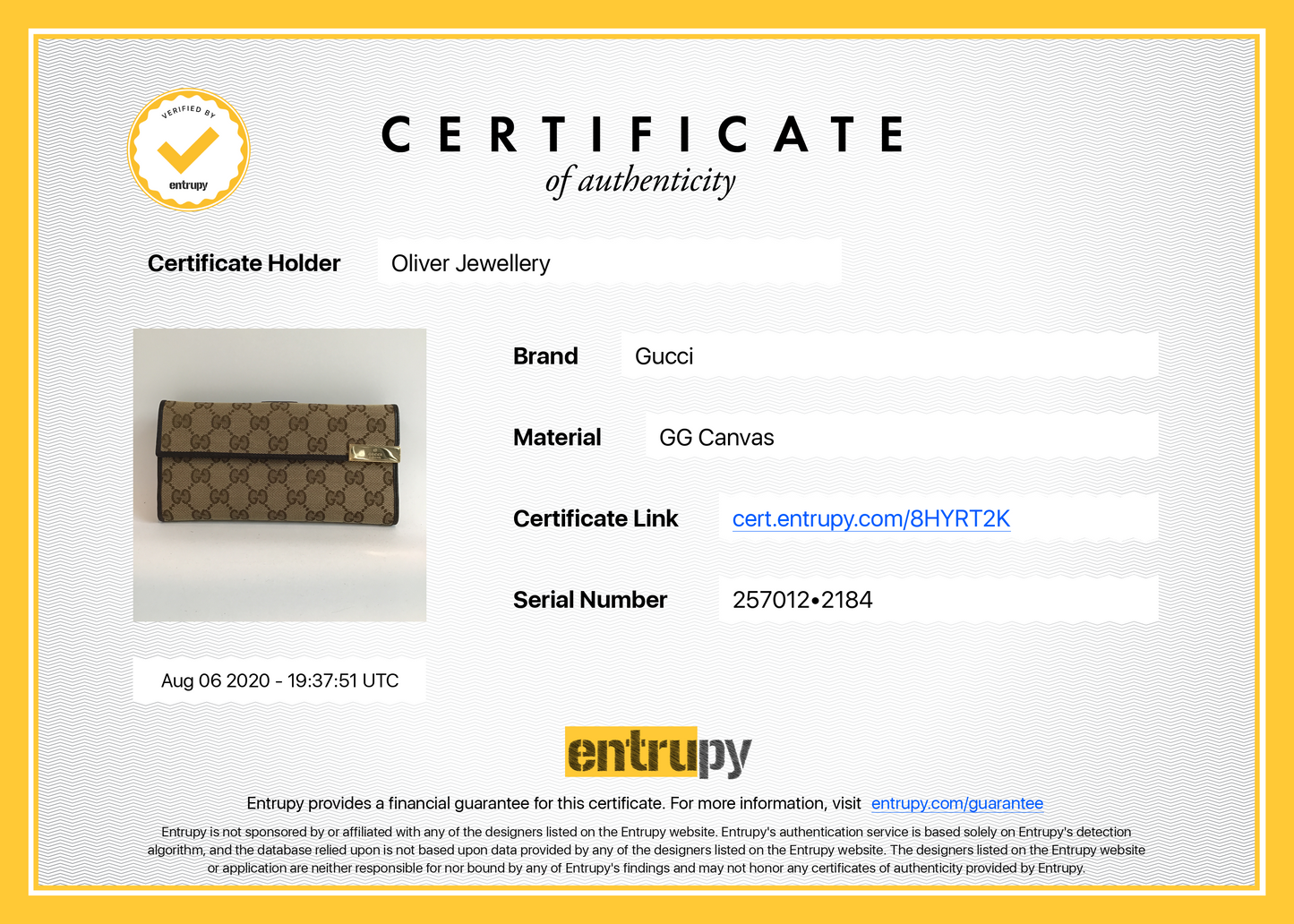 Gucci GG Canvas Continental Wallet