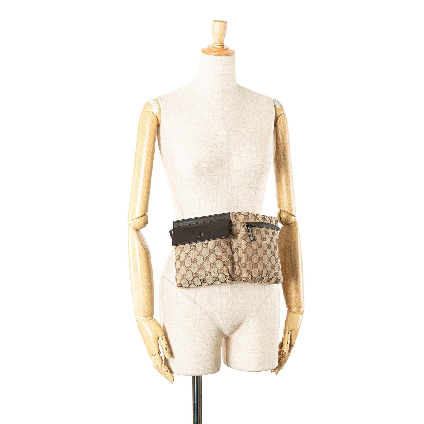 Gucci GG Canvas Double Pocket Belt Bag