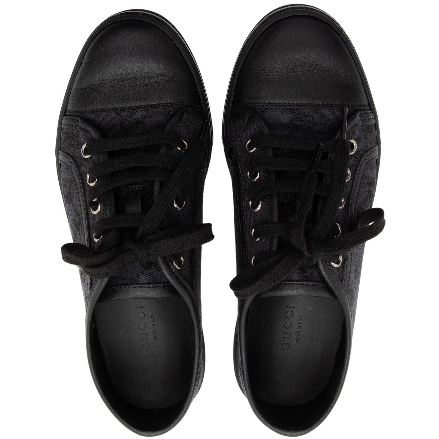 Gucci GG Canvas Leather Sneakers - Size 7 / 37 (SHF-cn5OB4)
