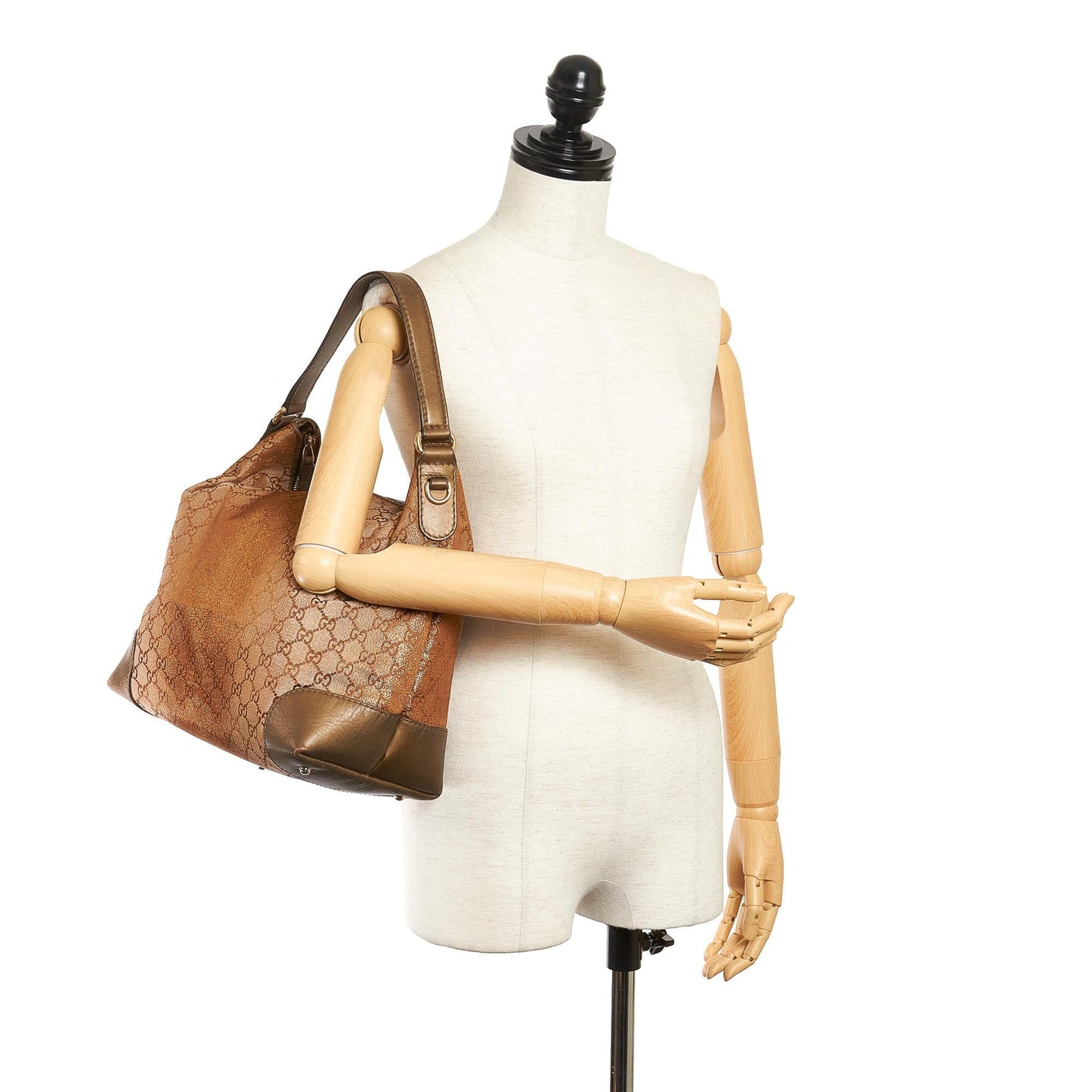 Gucci GG Canvas Lurex Heart Bit Tote Bag (SHG-31986)