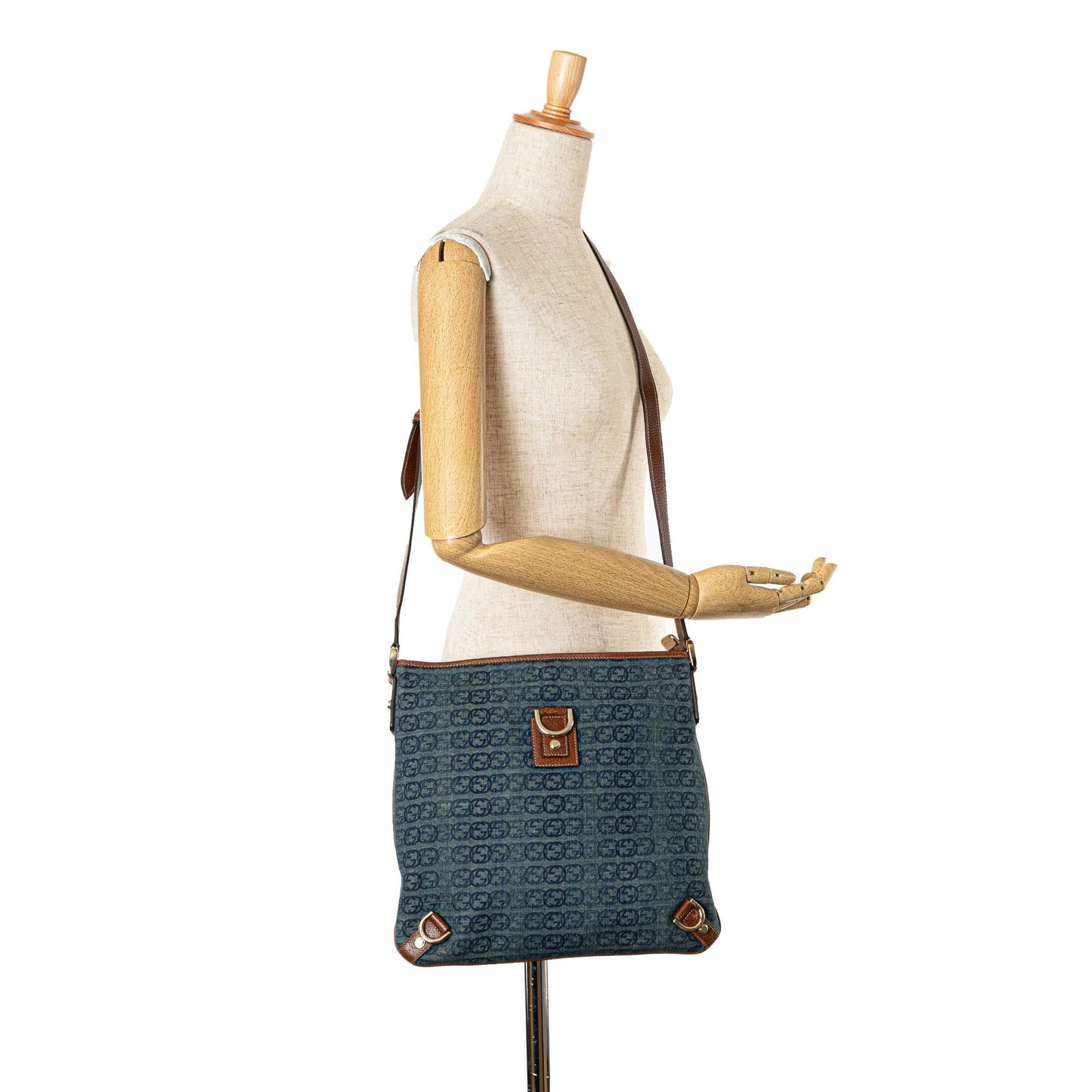 Gucci GG Denim Abbey D-Ring Crossbody Bag