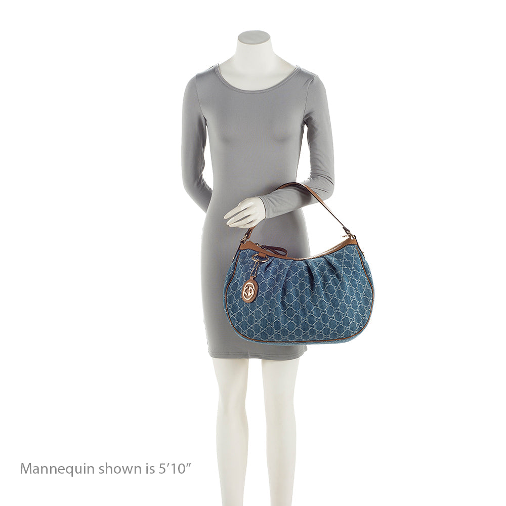 Gucci GG Denim Sukey Hobo (SHF-22174)