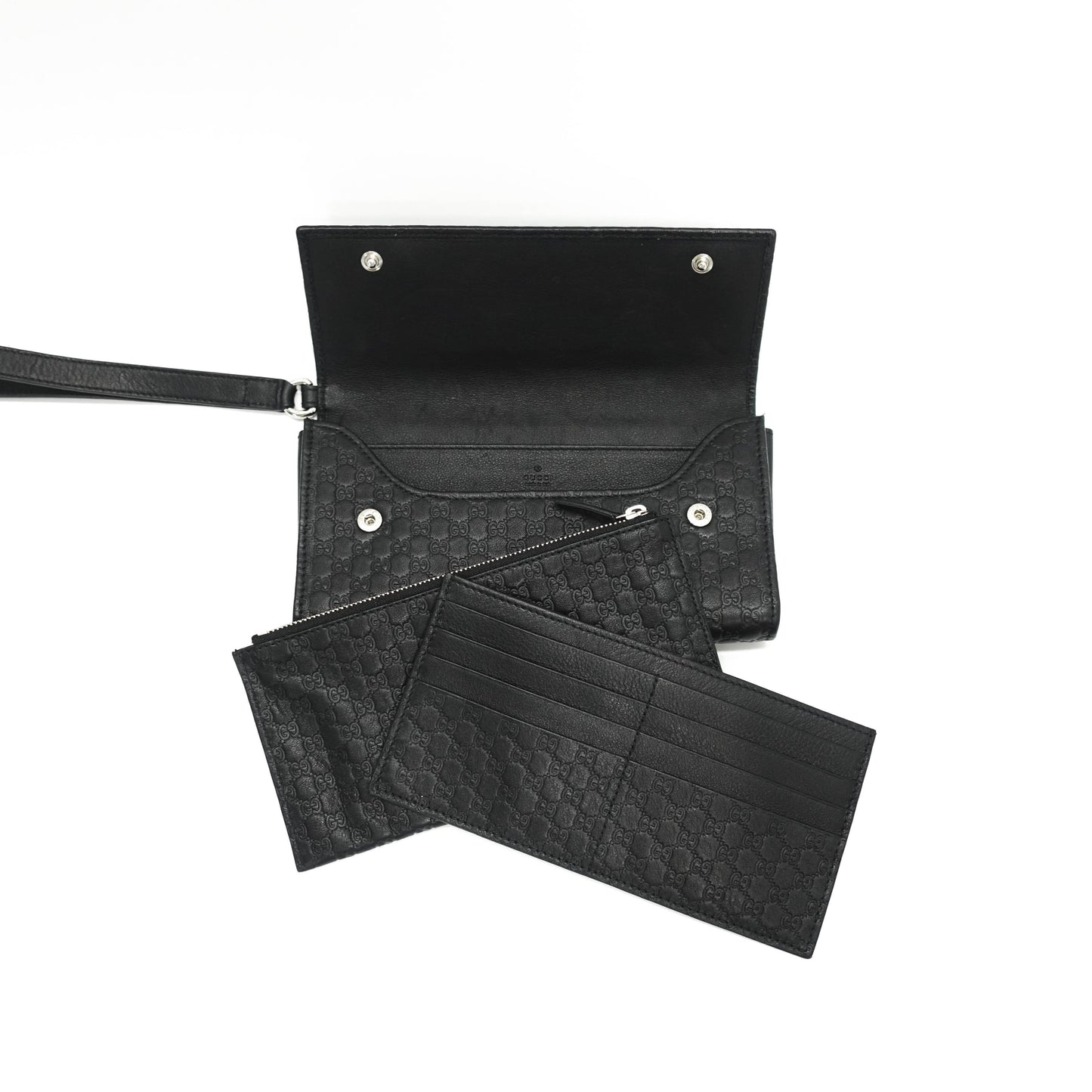 Gucci GG Guccisima Leather Travel Wristlet Wallet