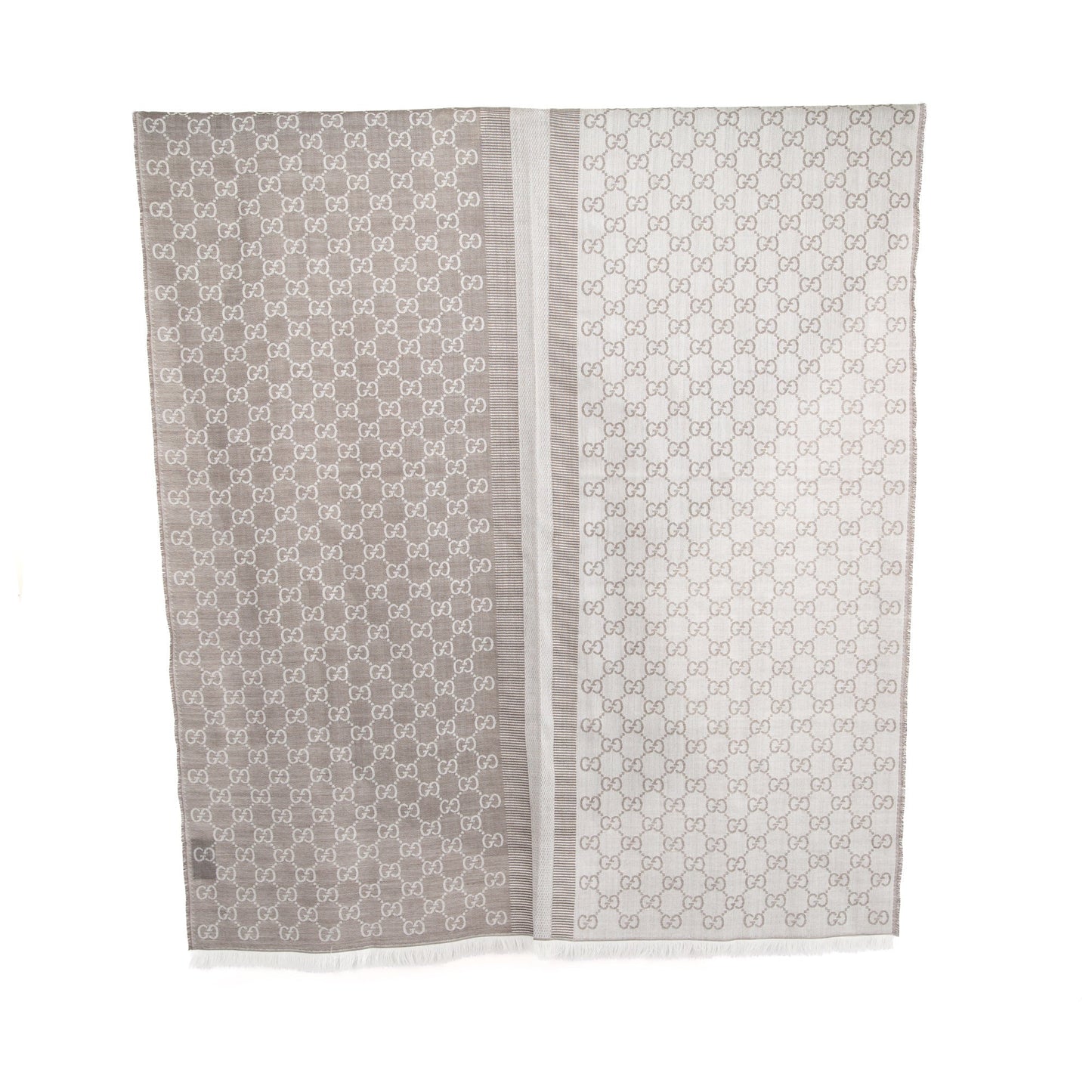 Gucci GG Jacquard Silk Wool Scarf