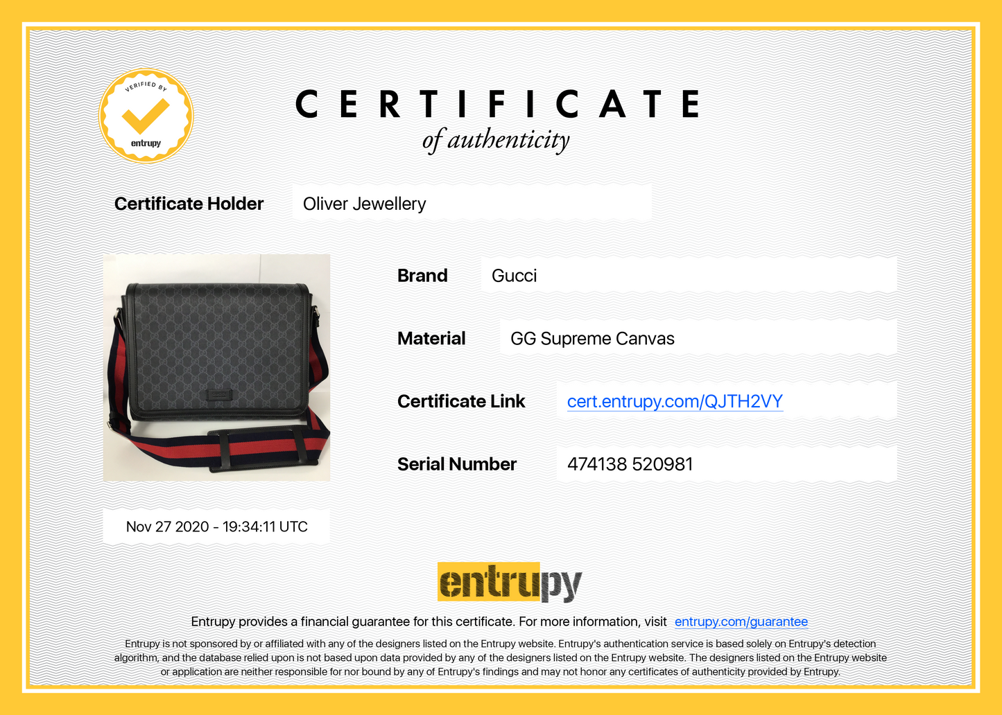 Gucci GG Supreme Black Flap Messenger Bag
