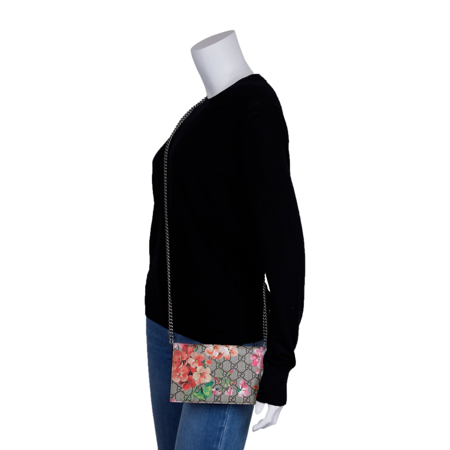 Gucci GG Supreme Blooms Wallet On Chain