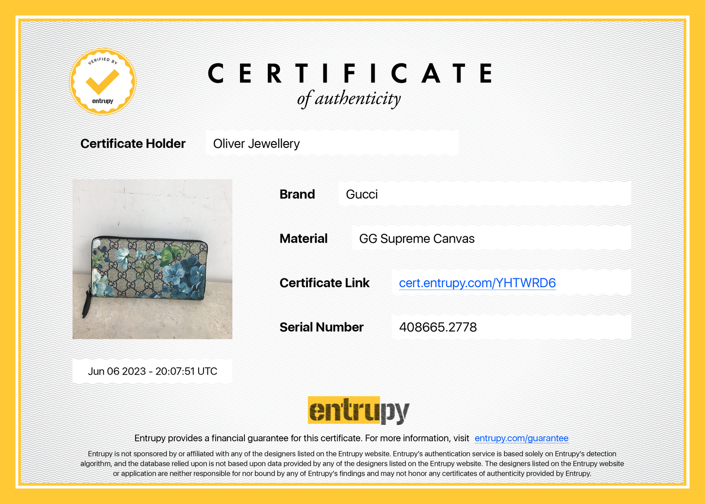 Gucci GG Supreme Blooms Zip Around Wallet
