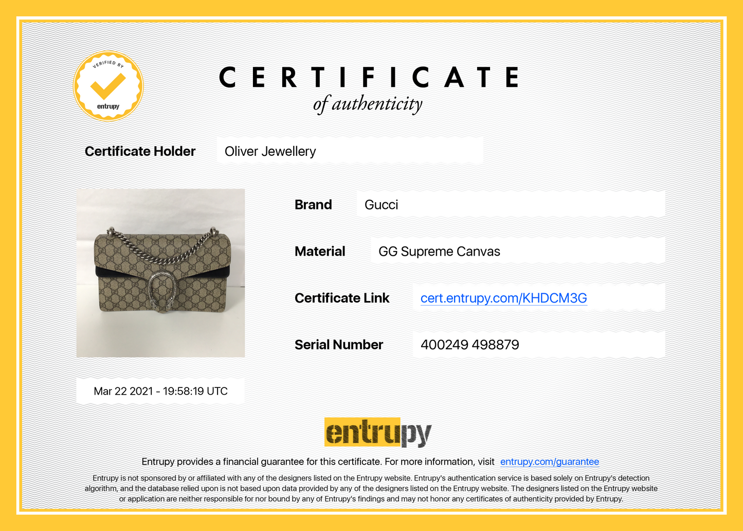 Gucci GG Supreme Dionysus Small Shoulder Bag