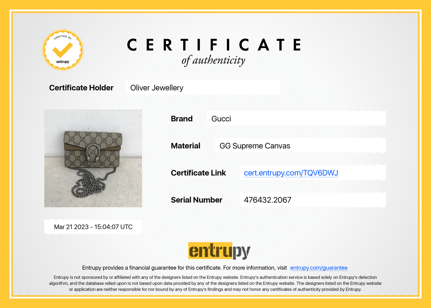 Gucci GG Supreme Dionysus Super Mini Bag