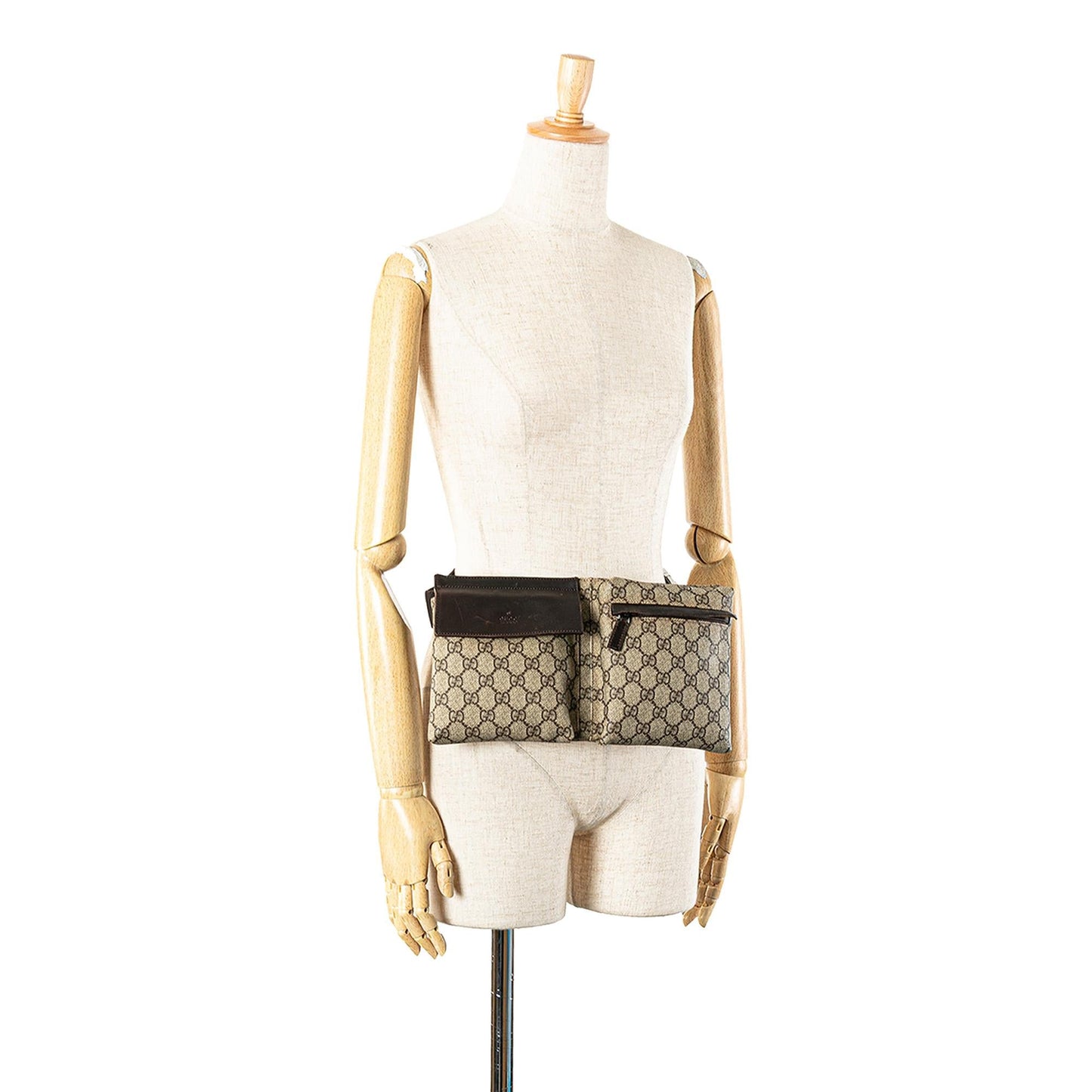 Gucci GG Supreme Double Pocket Belt Bag