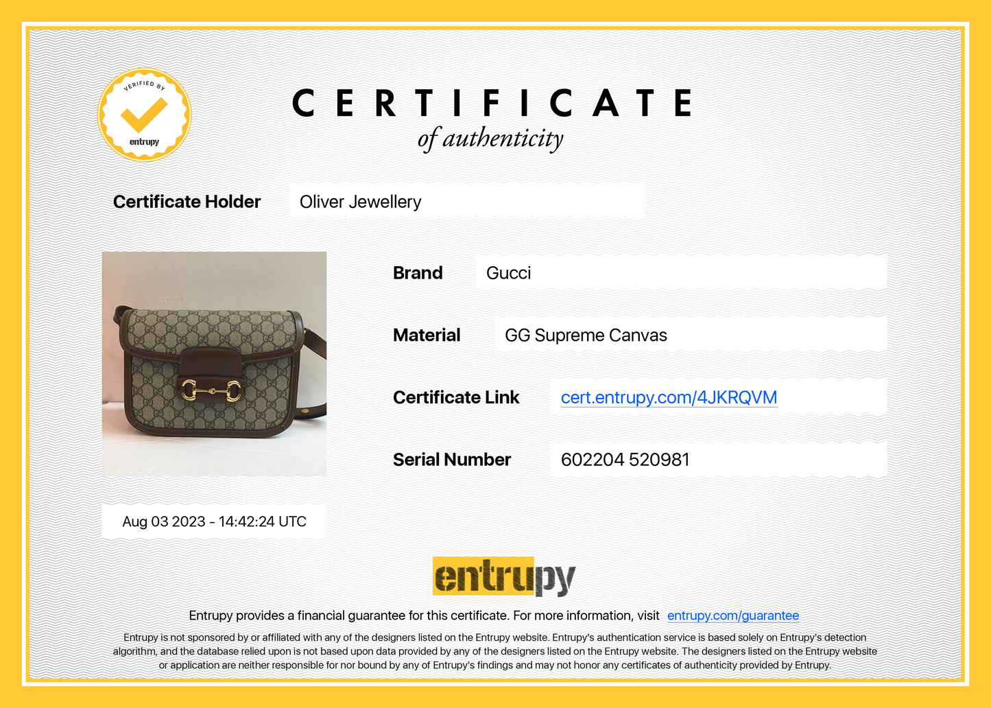 Gucci GG Supreme Horsebit 1955 Shoulder Bag