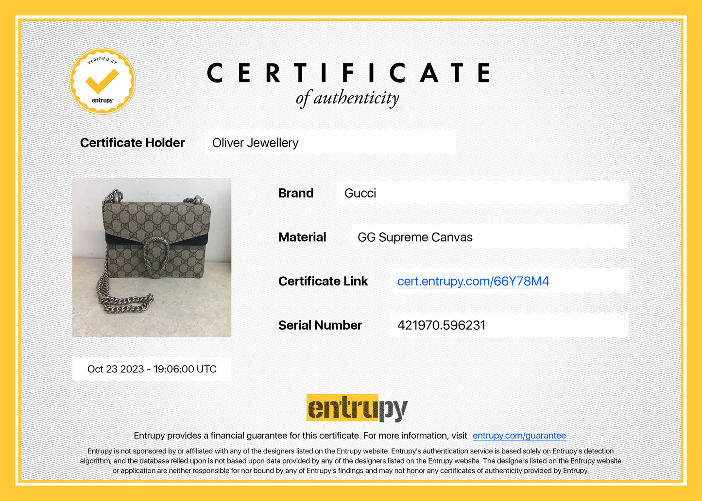 Gucci GG Supreme Mini Dionysus Shoulder Bag