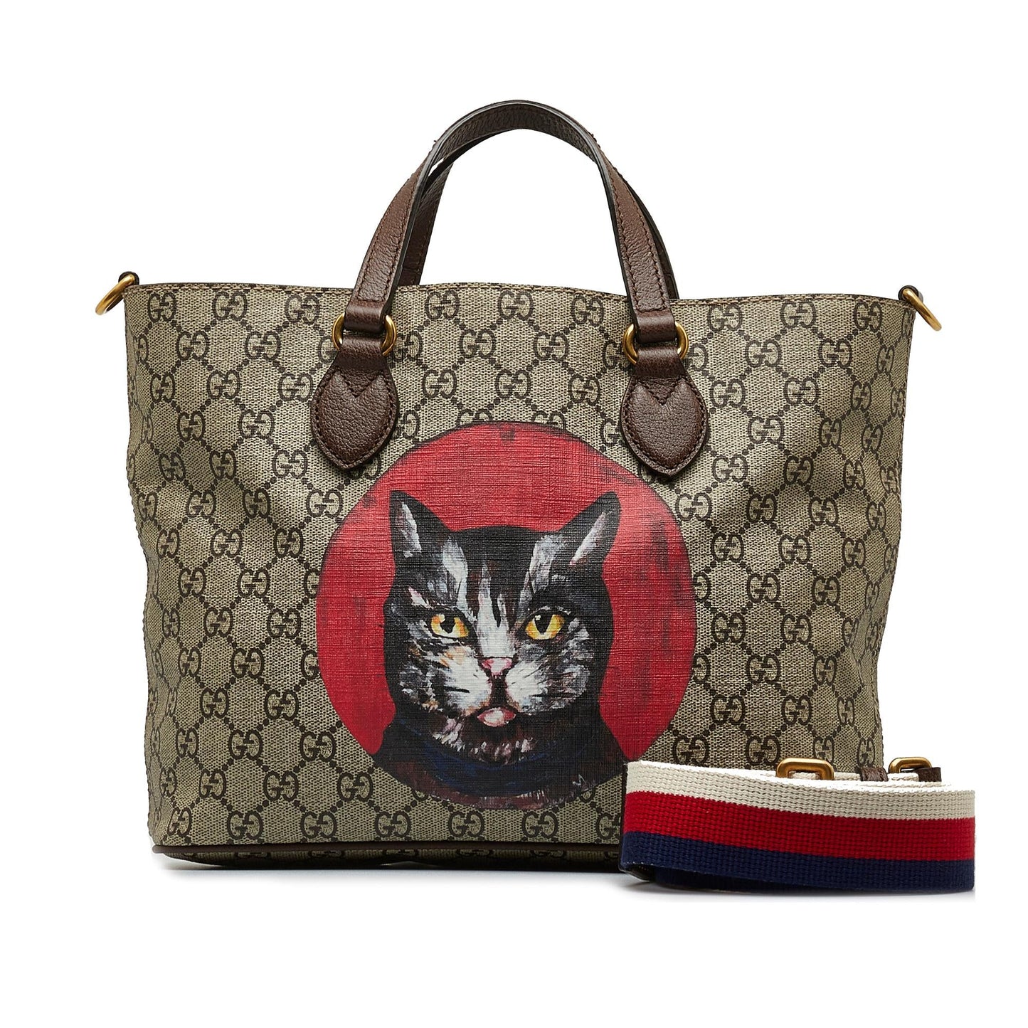 Gucci GG Supreme Mystic Cat Satchel (SHG-JMBObq)