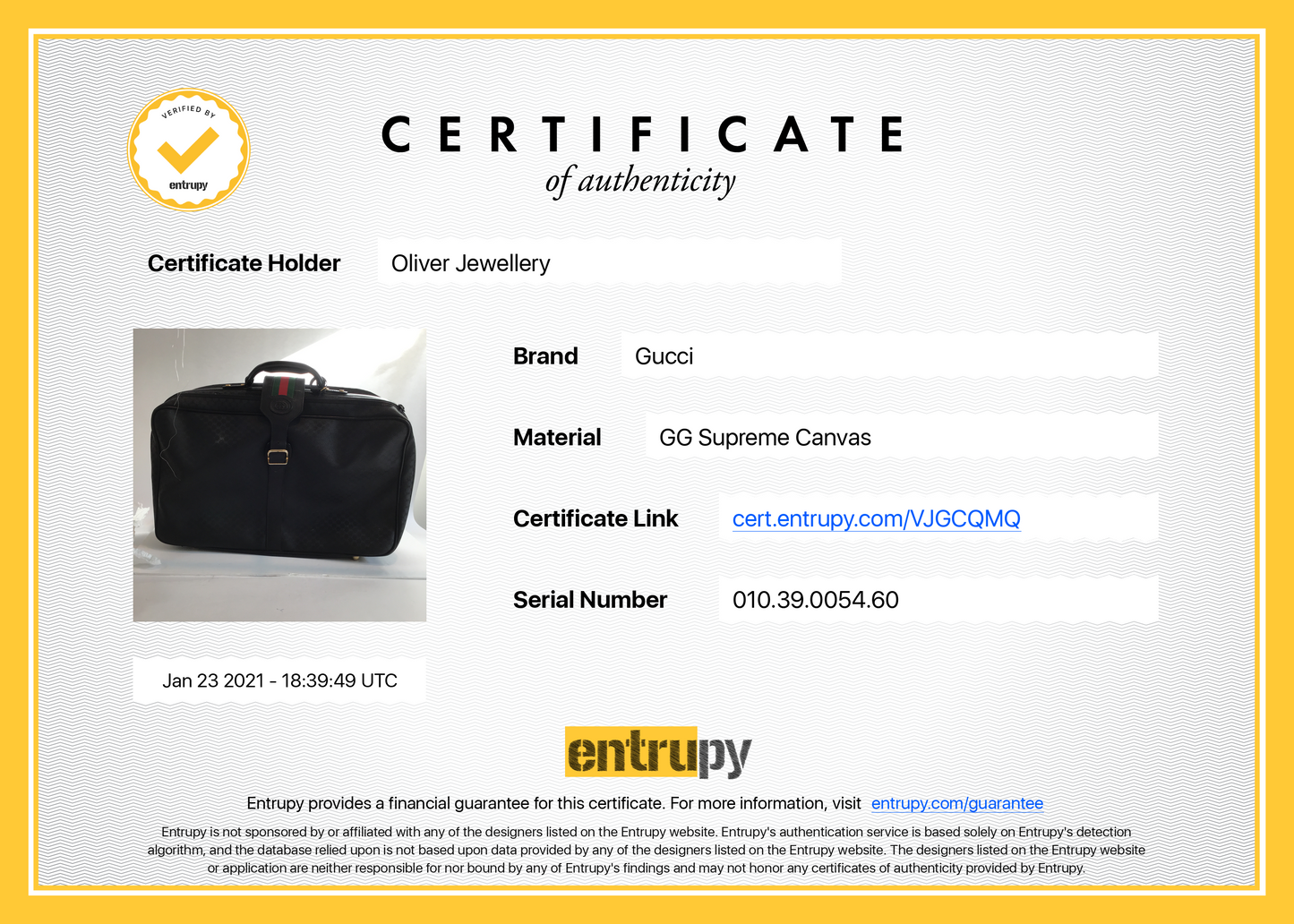 Gucci GG Supreme Suitcase 60