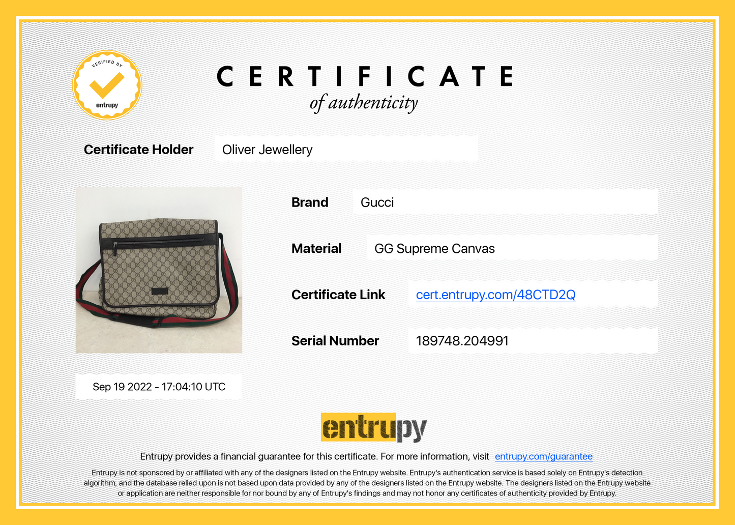 Gucci GG Supreme Web Large Flap Messenger Bag