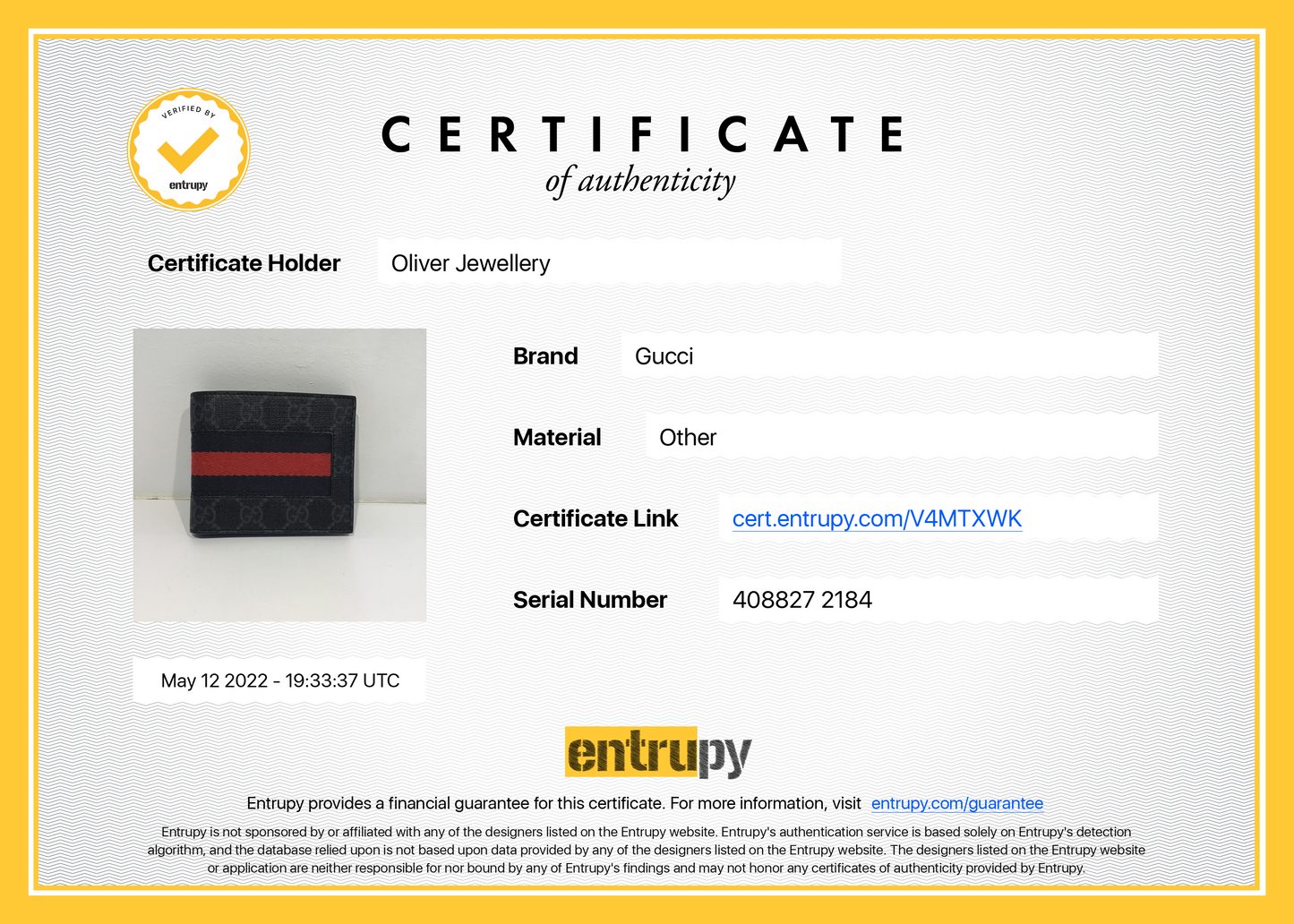 Gucci GG Supreme Web Wallet