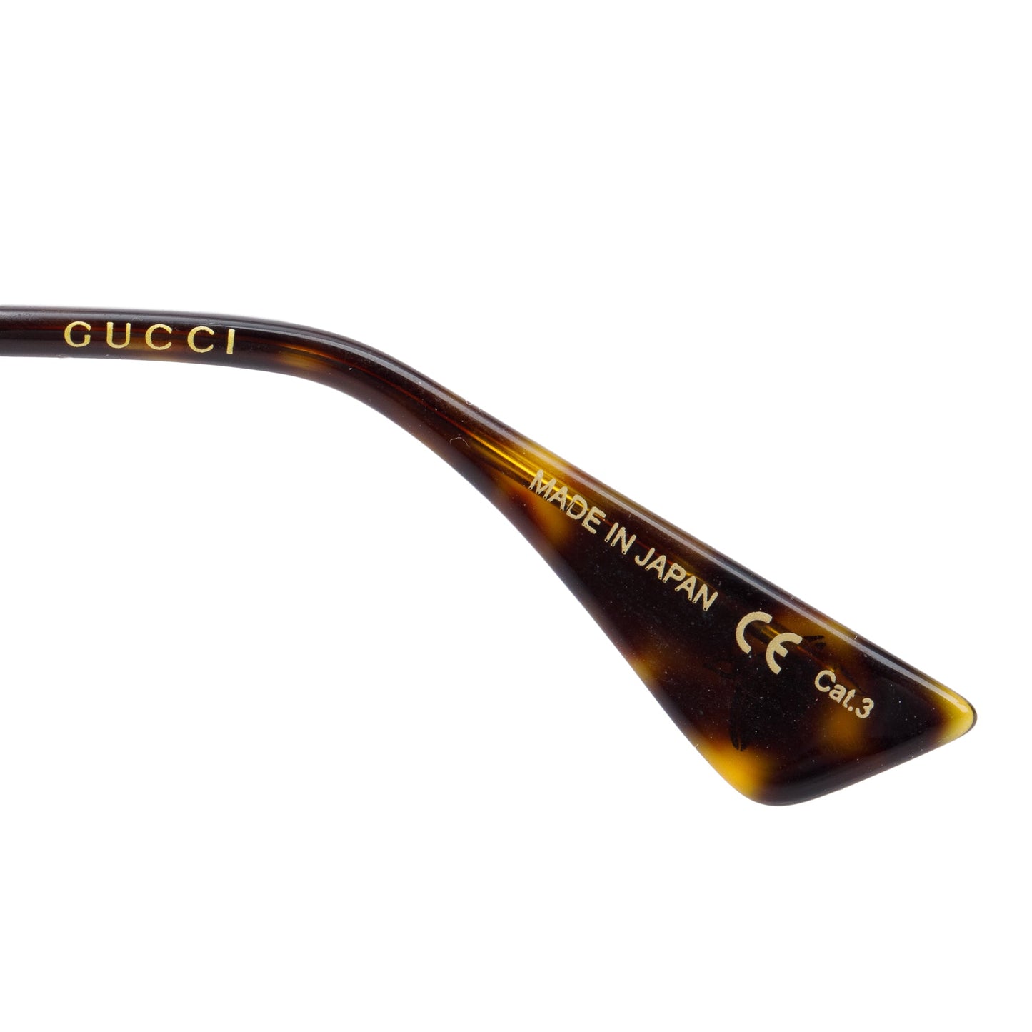 Gucci GG0106S Black Acetate Bee Accent Oversized Square Sunglasses
