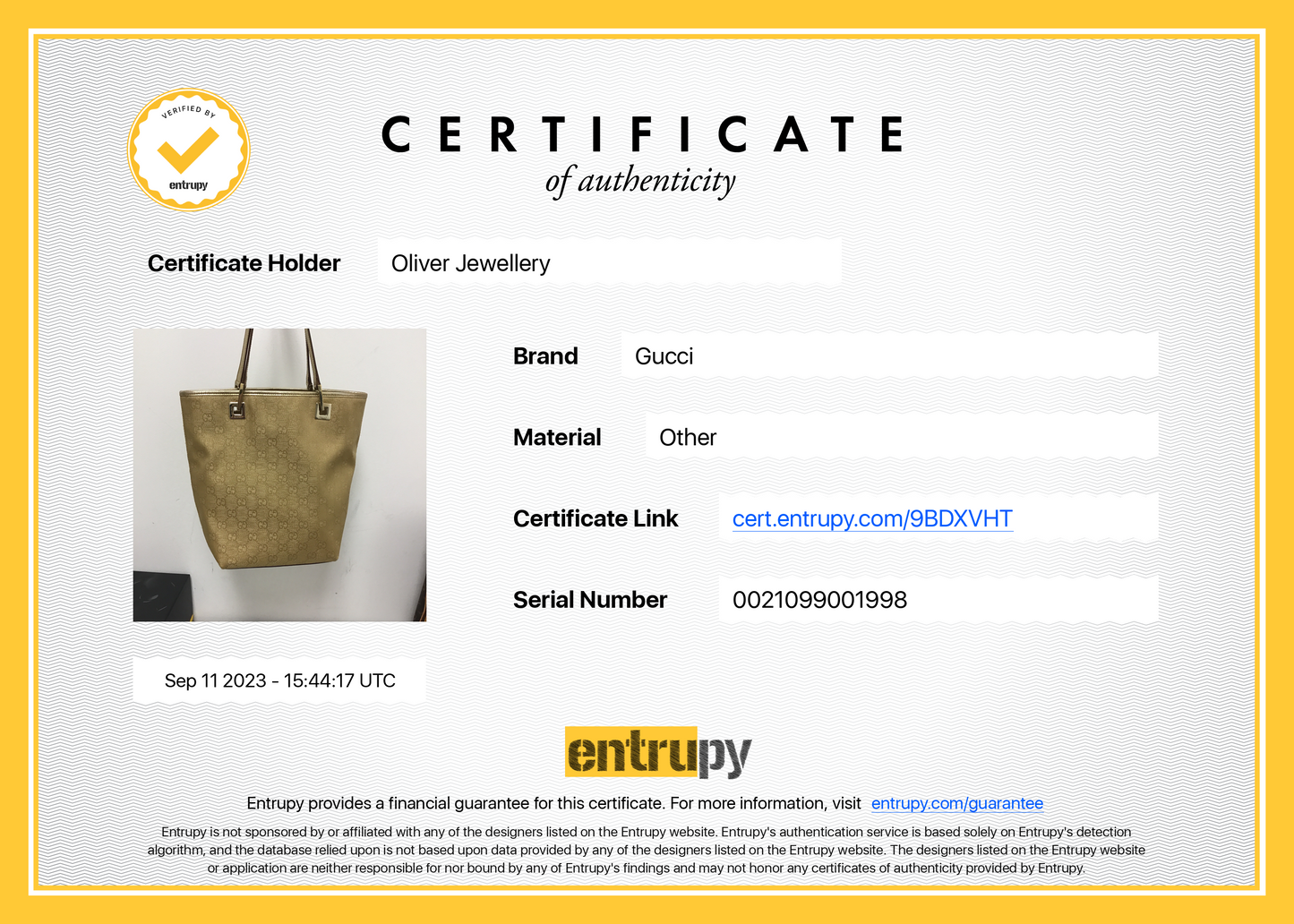 Gucci Gold GG Canvas Small Bucket Tote