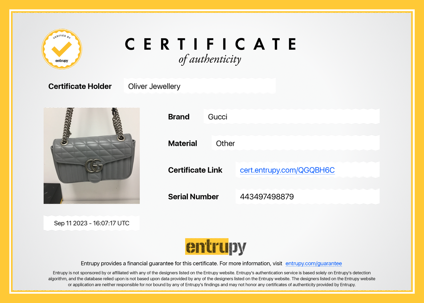 Gucci Grey GG Marmont Matelasse Small Shoulder Bag