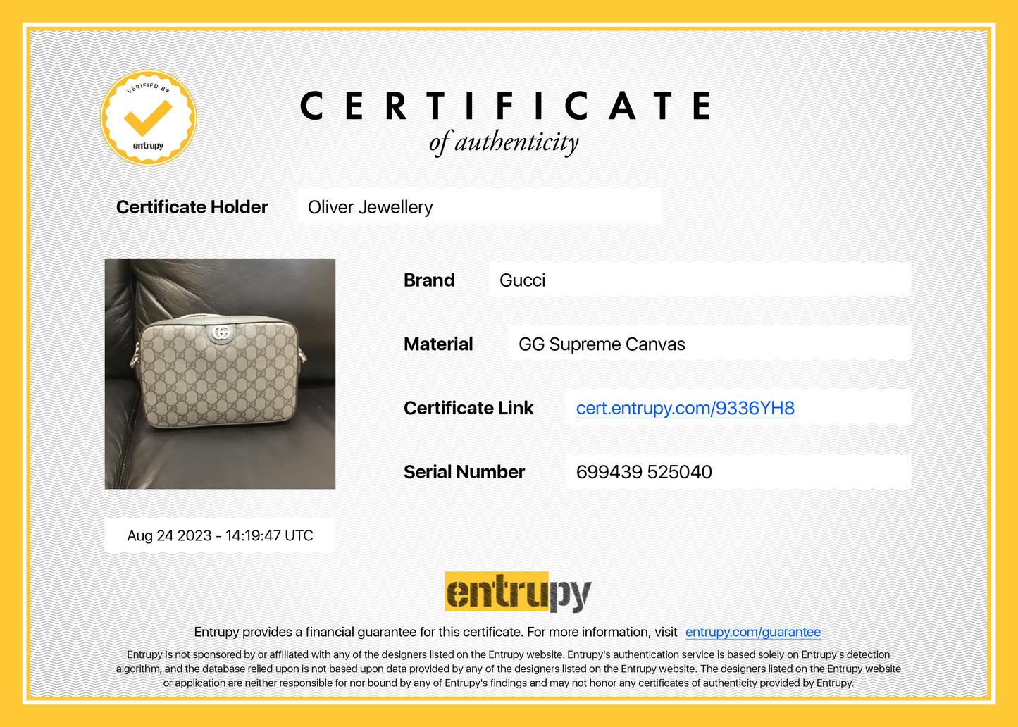 Gucci Grey Ophidia GG Supreme Shoulder Bag