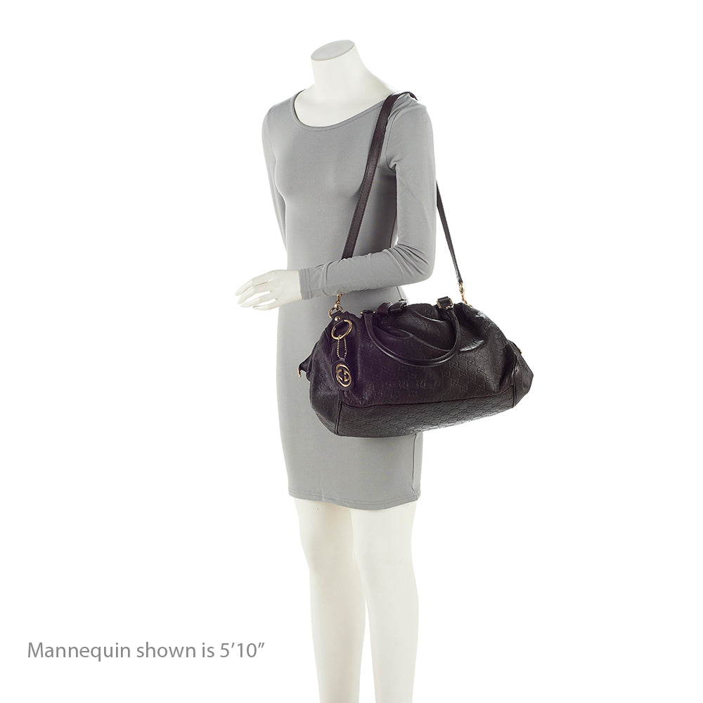 Gucci Guccissima Leather Sukey Satchel (SHF-21288)