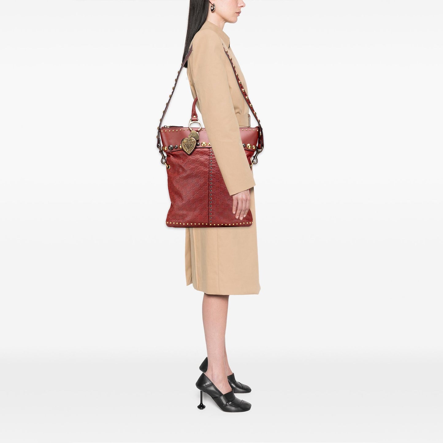 Gucci Guccissima Studded Babouska Satchel