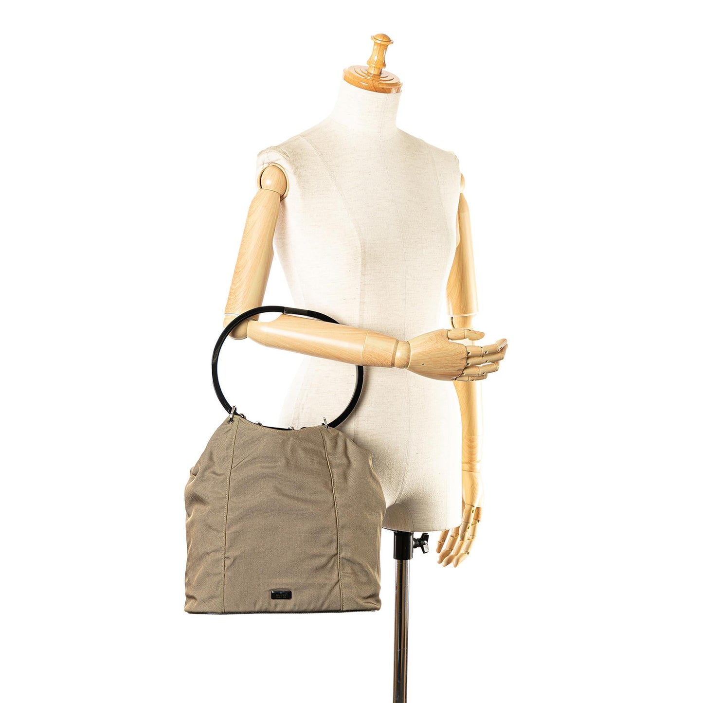 Gucci Hoop Canvas Handbag (SHG-Bqg8ra)
