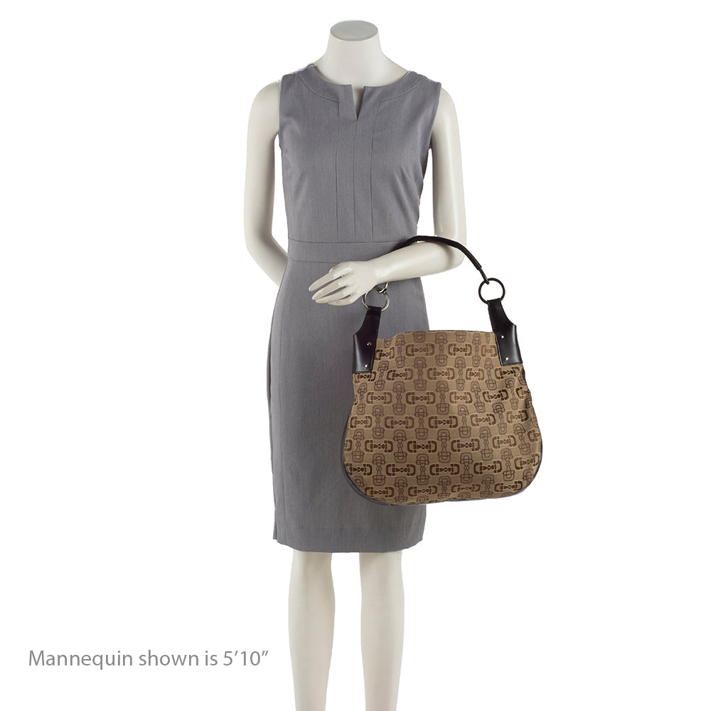 Gucci Canvas Horsebit Hobo (SHF-15066)