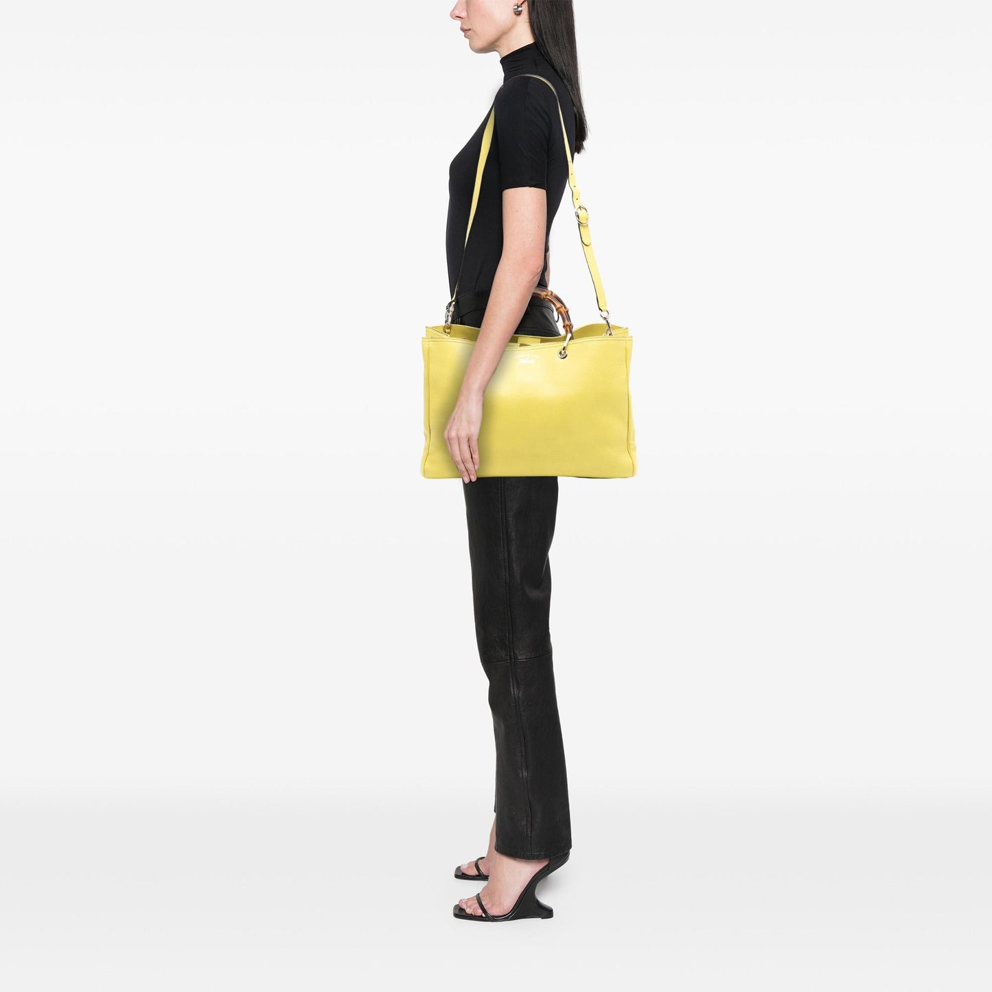 Gucci Large Calfskin Bamboo Shopper Satchel