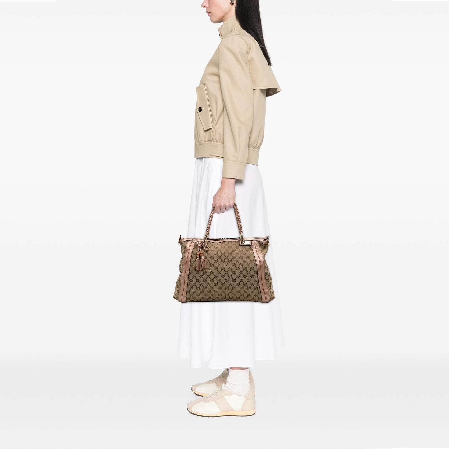Gucci Large GG Canvas Bella Satchel