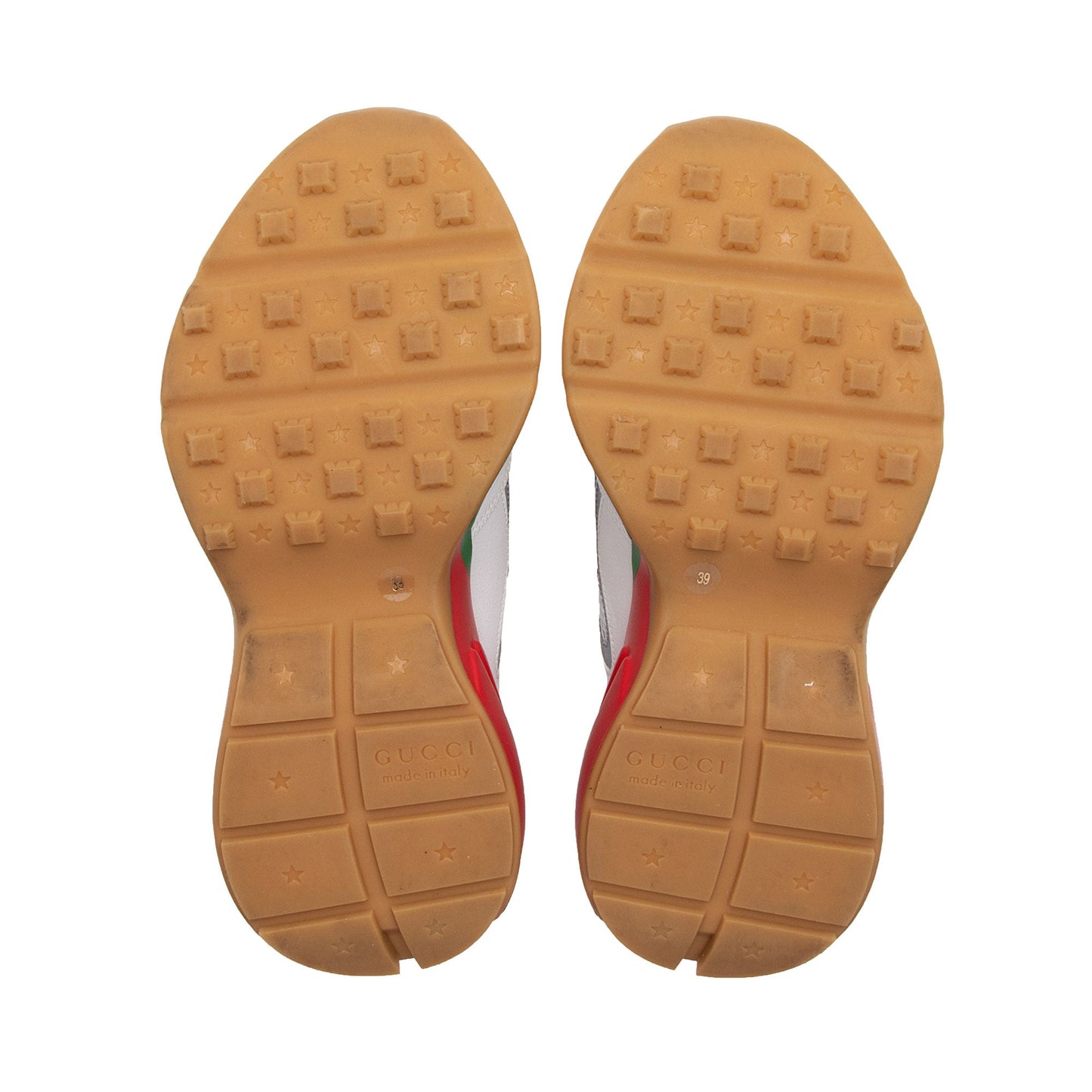 Gucci Lavaredo Eco-Fabric Web Rhyton Sneakers - Size 9 / 39 (SHF-W0okvt)