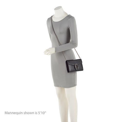 Gucci Leather Crystal Dionysus Chain Wallet (SHF-N4rGzu)