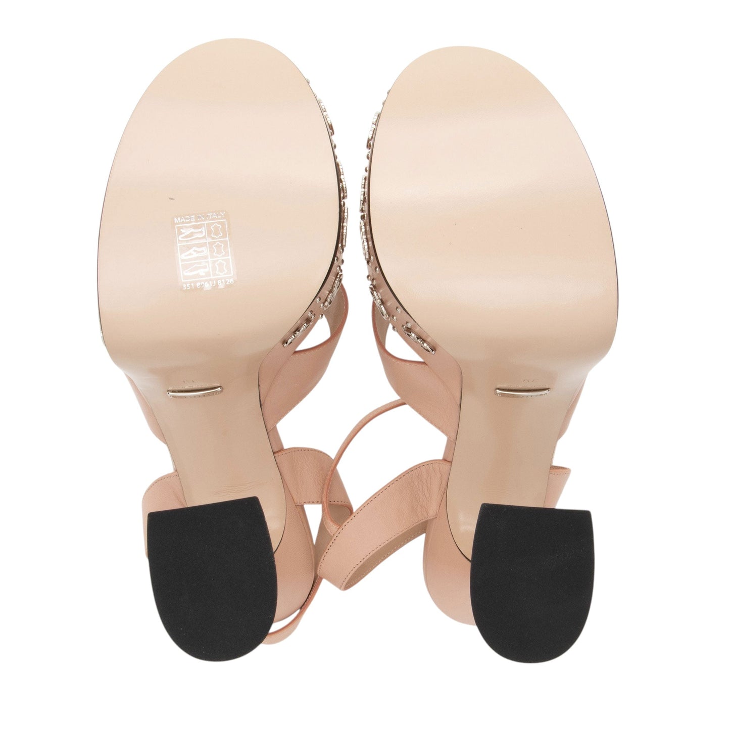 Gucci Leather GG Embellished Platform Sandals - Size 9 / 39