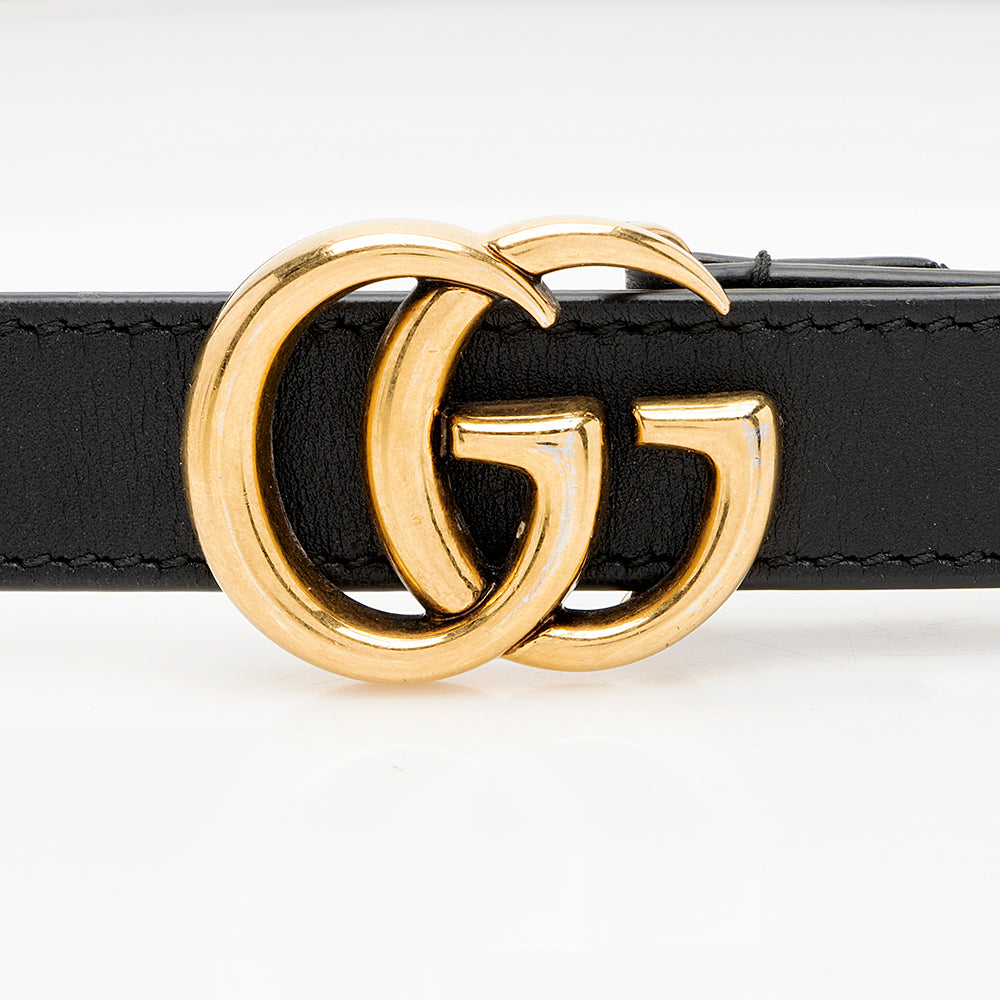 Gucci Leather GG Marmont Slim Belt - Size 34 / 85 (SHF-18947)