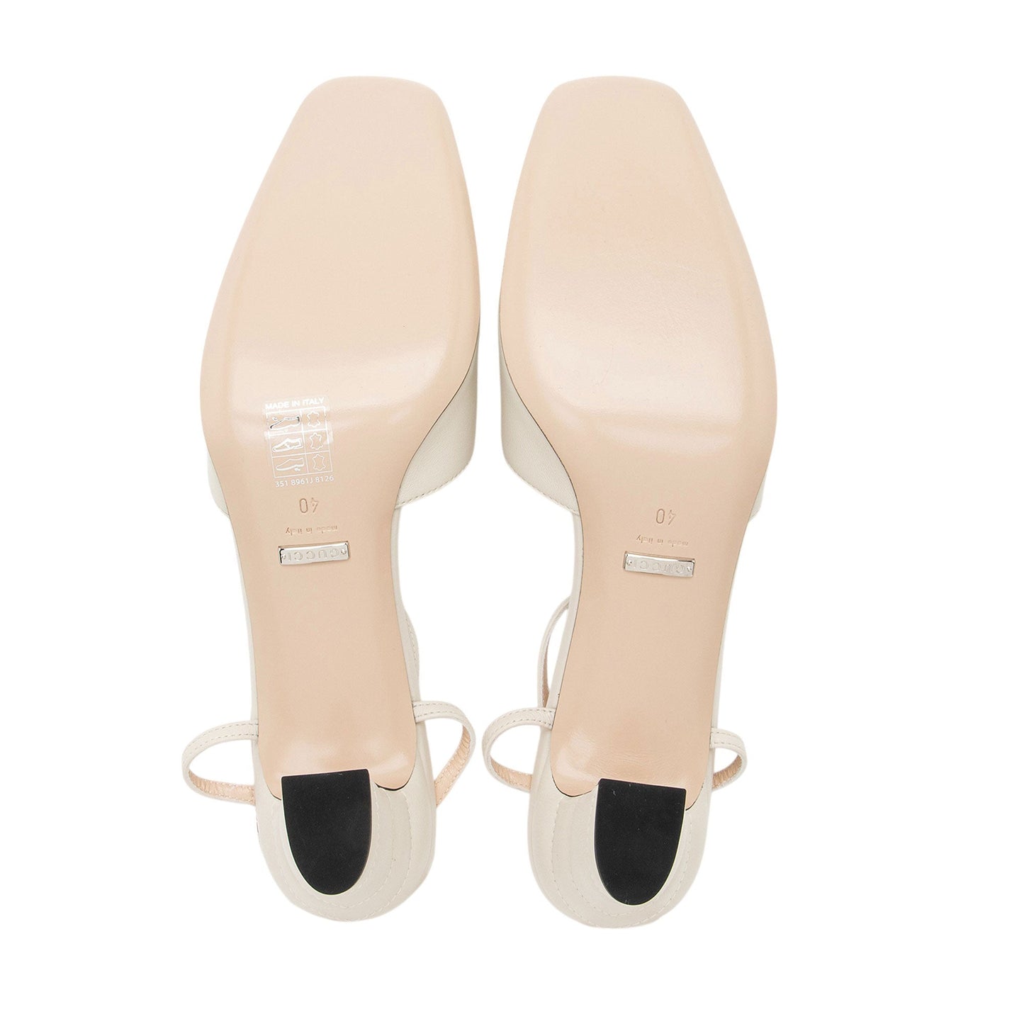 Gucci Leather Petite GG Charlotte Slingback Pumps - Size 10 / 40