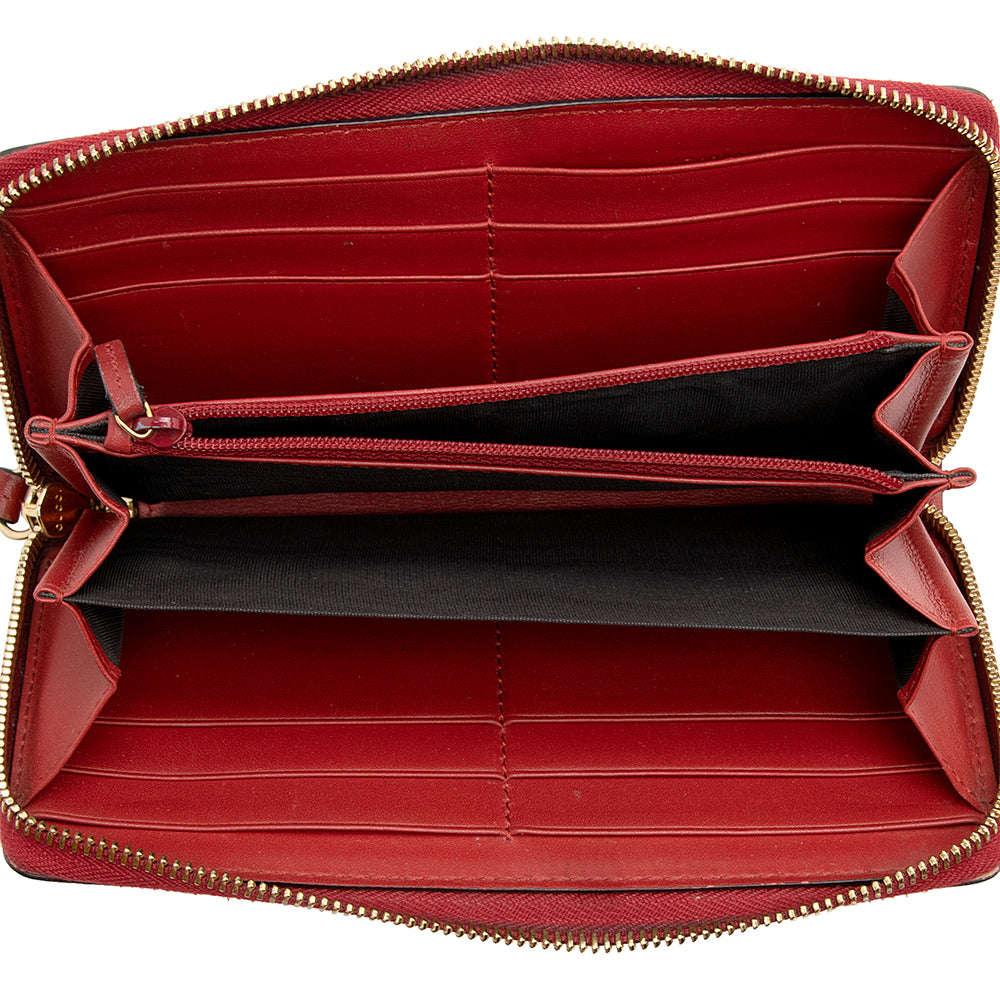 Gucci Leather Sylvie Zip Around Wallet (SHF-21336)