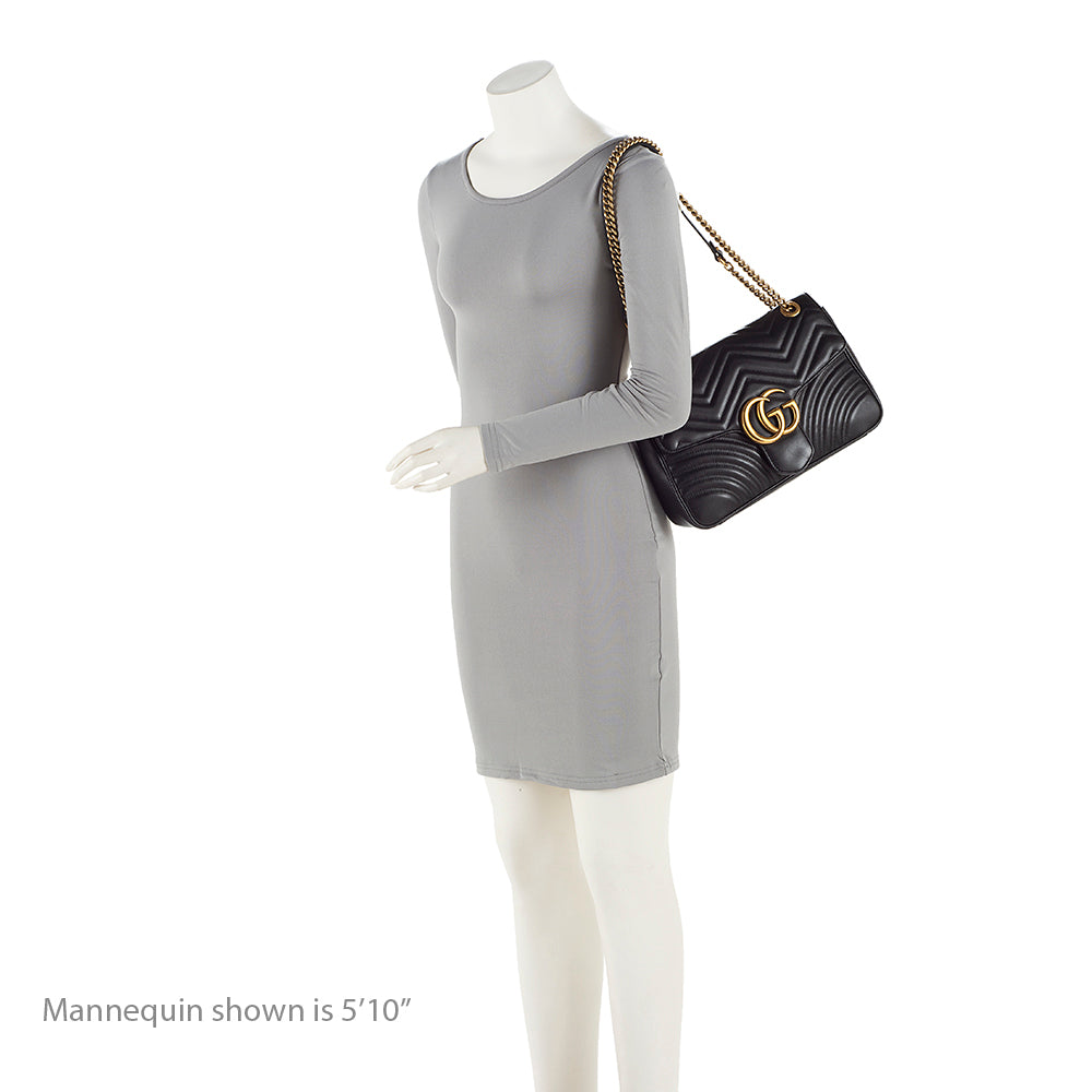Gucci Matelasse Leather GG Marmont Medium Shoulder Bag (SHF-19739)