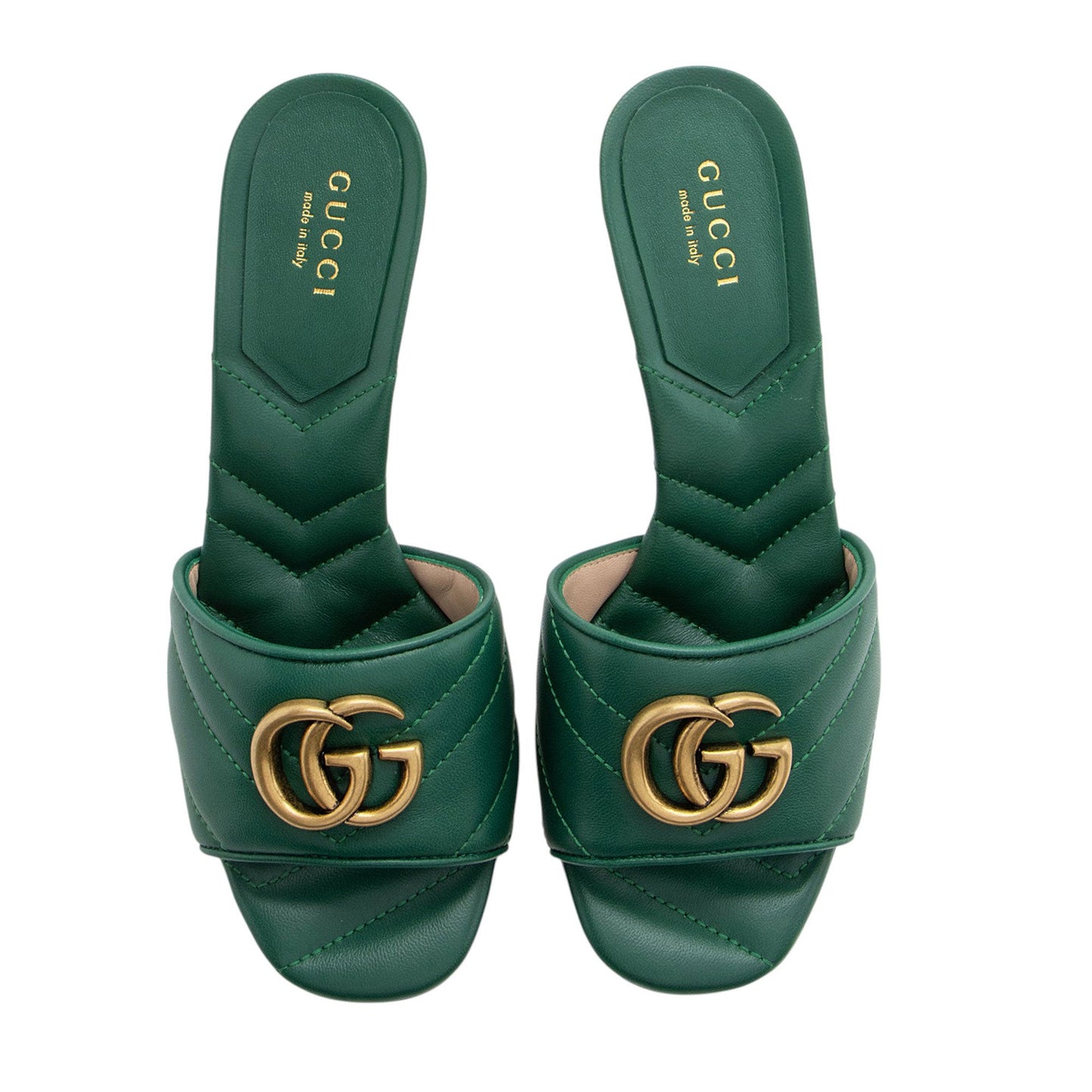 Gucci Matelasse Leather GG Marmont Slides - Size 5 / 35