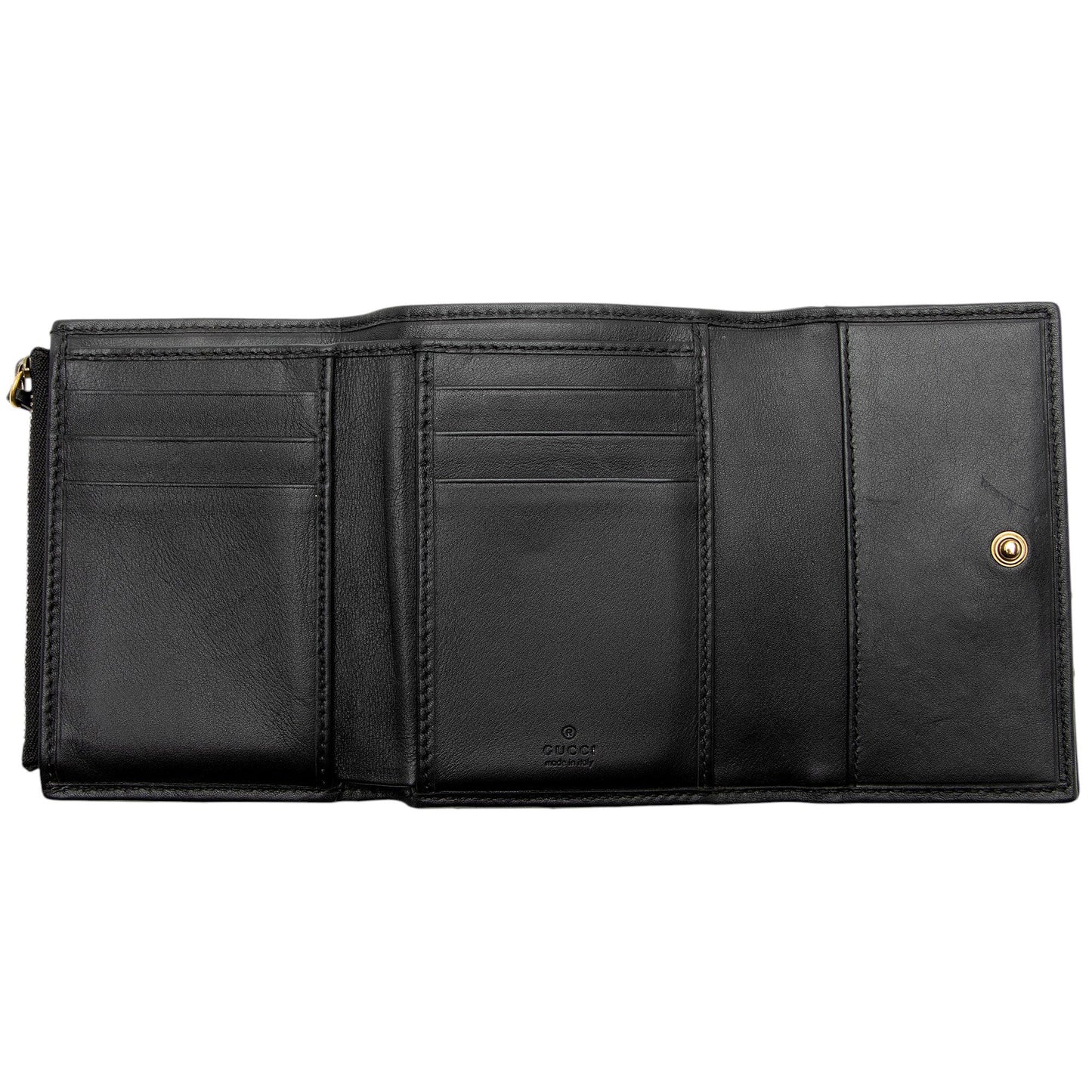 Gucci Matelasse Leather GG Marmont Trifold Wallet