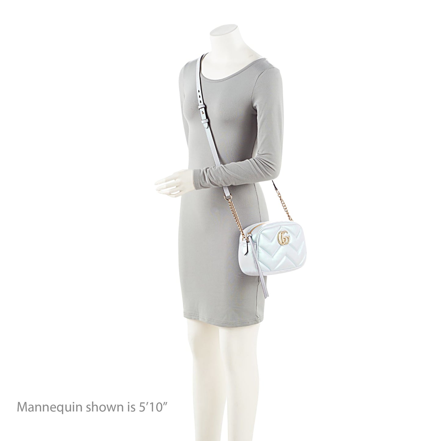 Gucci Matelasse Padded Iridescent Leather GG Marmont Small Camera Bag