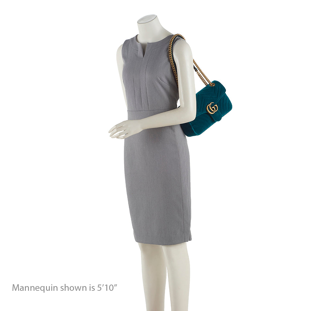 Gucci Matelasse Velvet GG Marmont Small Shoulder Bag (SHF-18936)