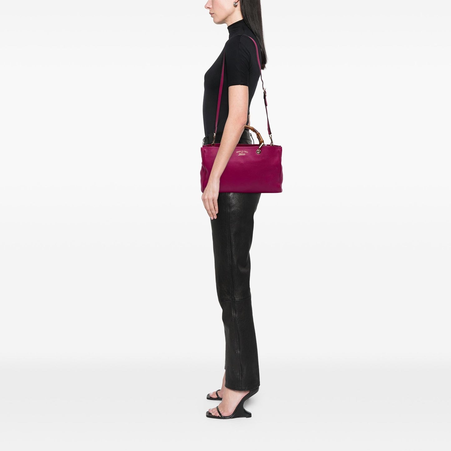 Gucci Medium Calfskin Bamboo Shopper Satchel